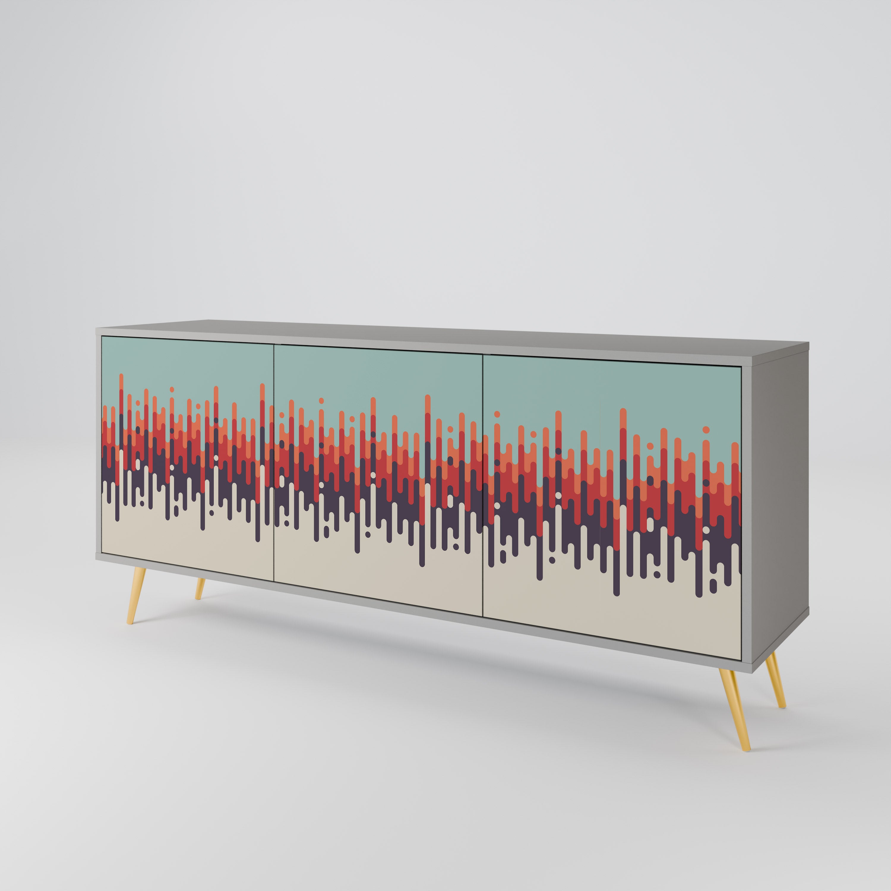 CHROMA CONTOURS Komoda 3-drzwiowa korpus Szary