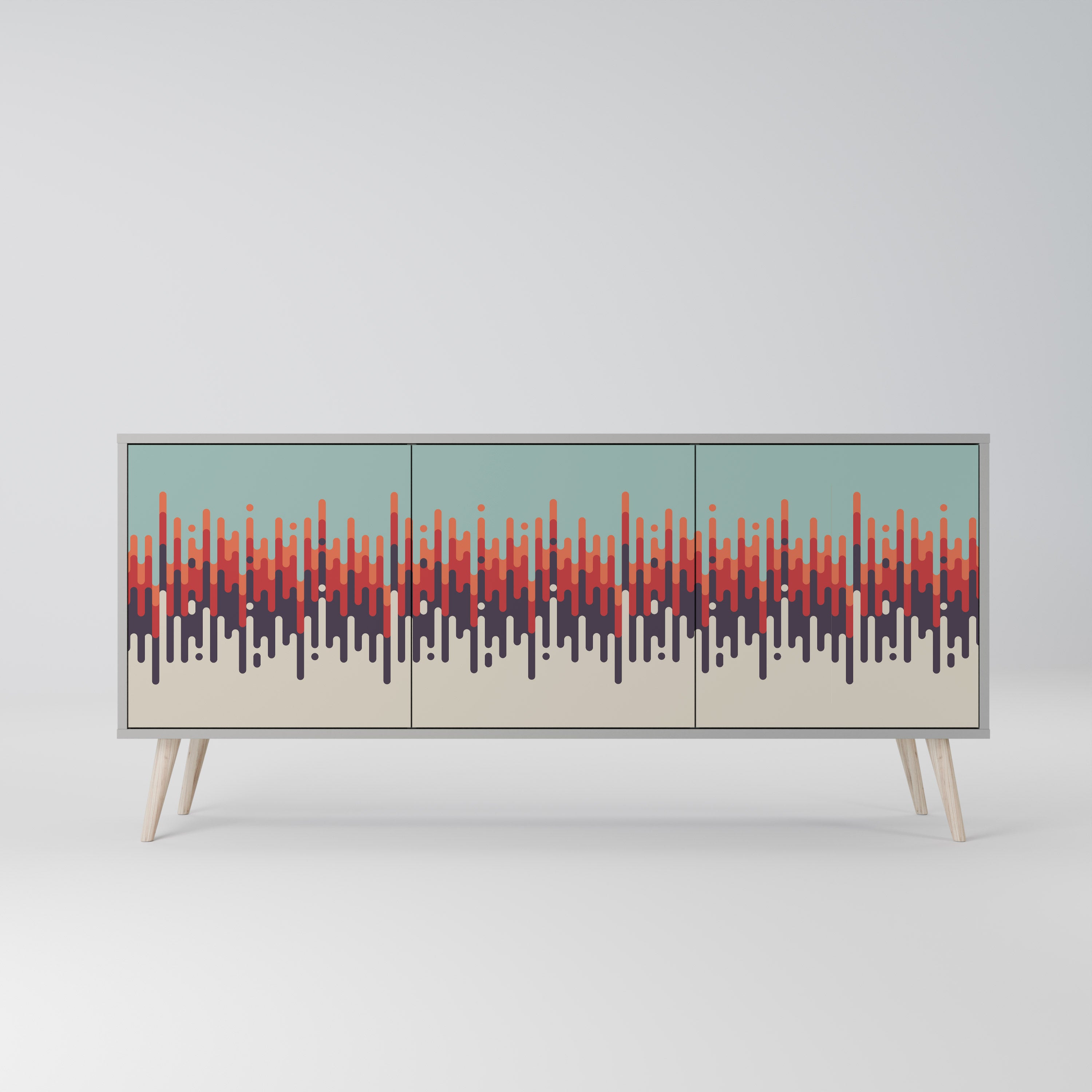 CHROMA CONTOURS Komoda 3-drzwiowa korpus Szary
