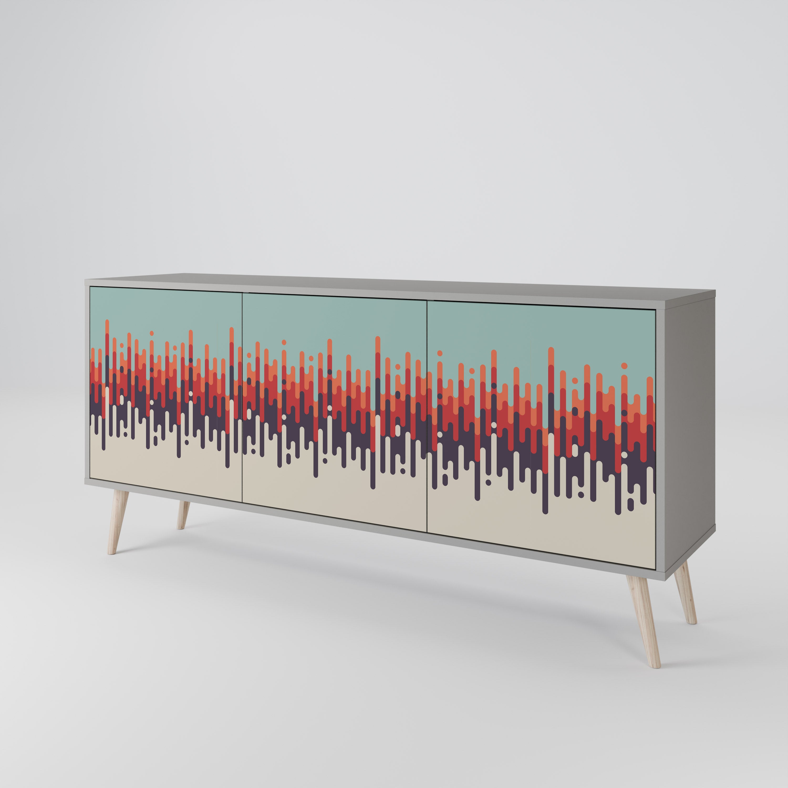 CHROMA CONTOURS Komoda 3-drzwiowa korpus Szary