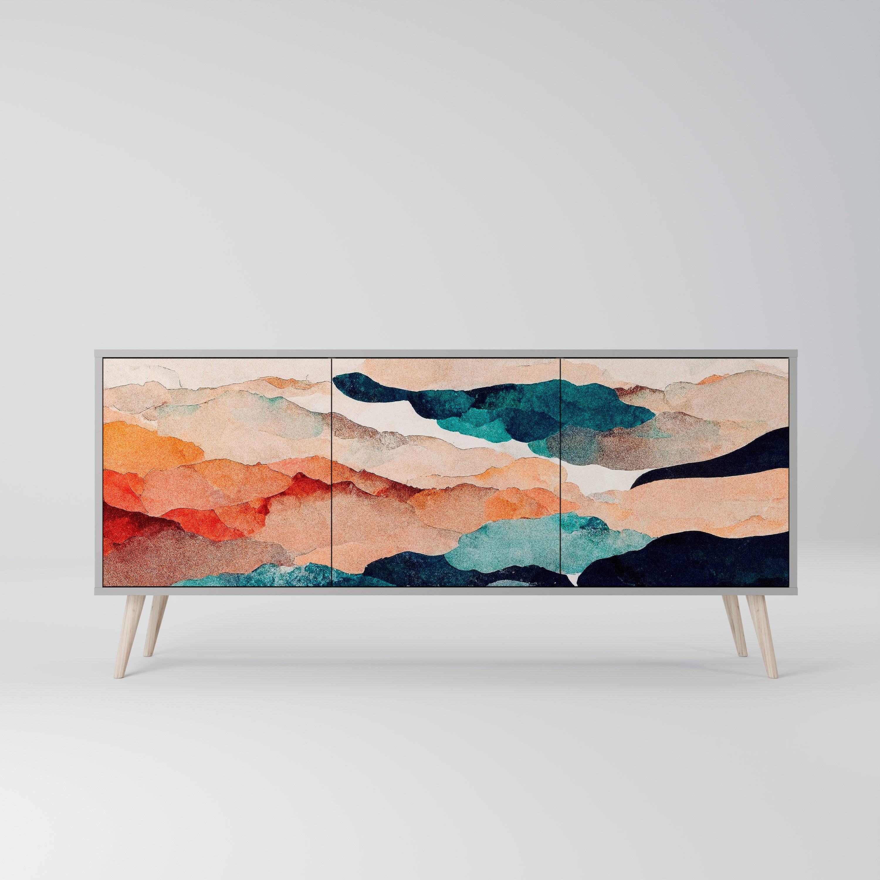 ABSTRACT LANDSCAPE Komoda 3-drzwiowa korpus Szary