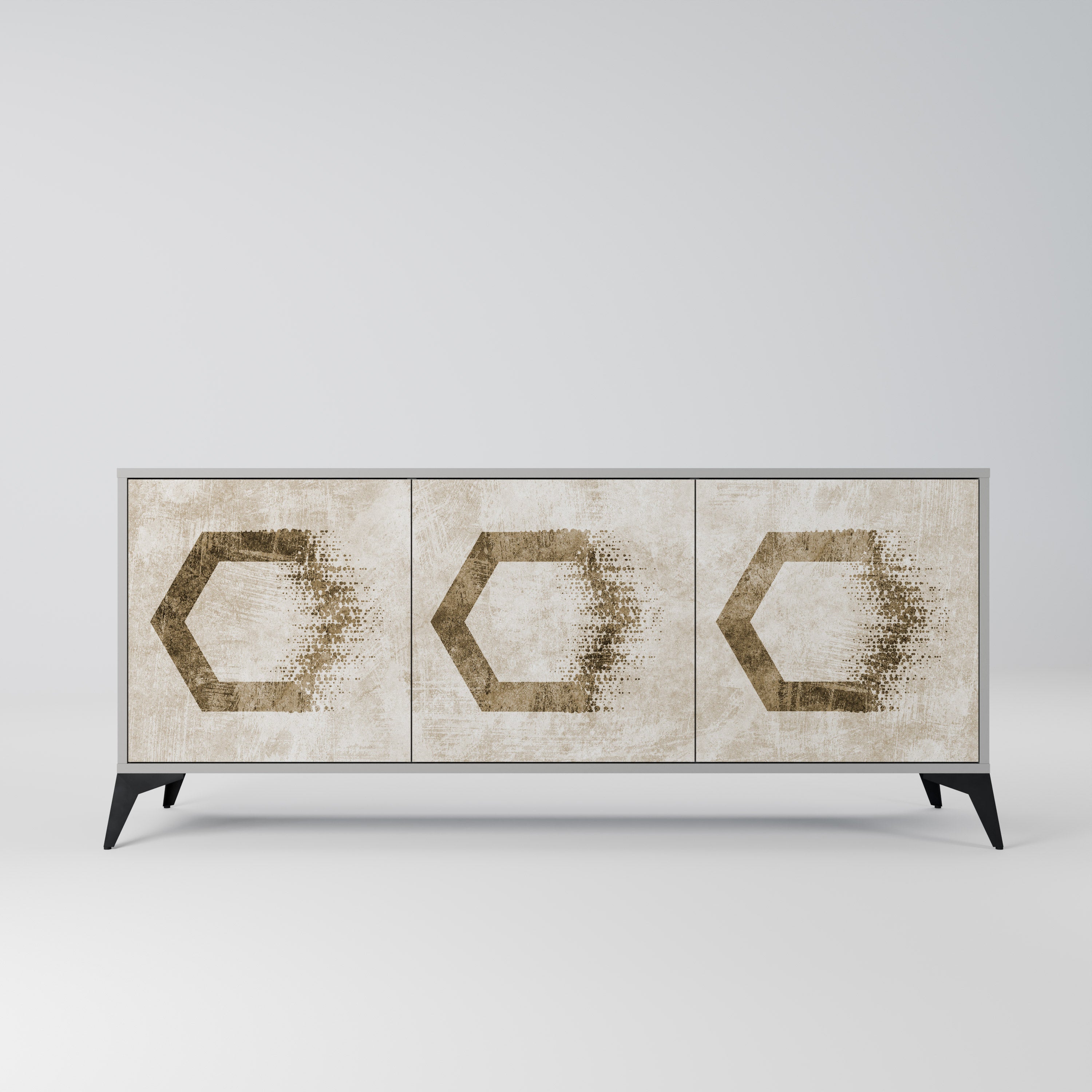 HEXAGONAL SHAPES Komoda 3-drzwiowa korpus Szary