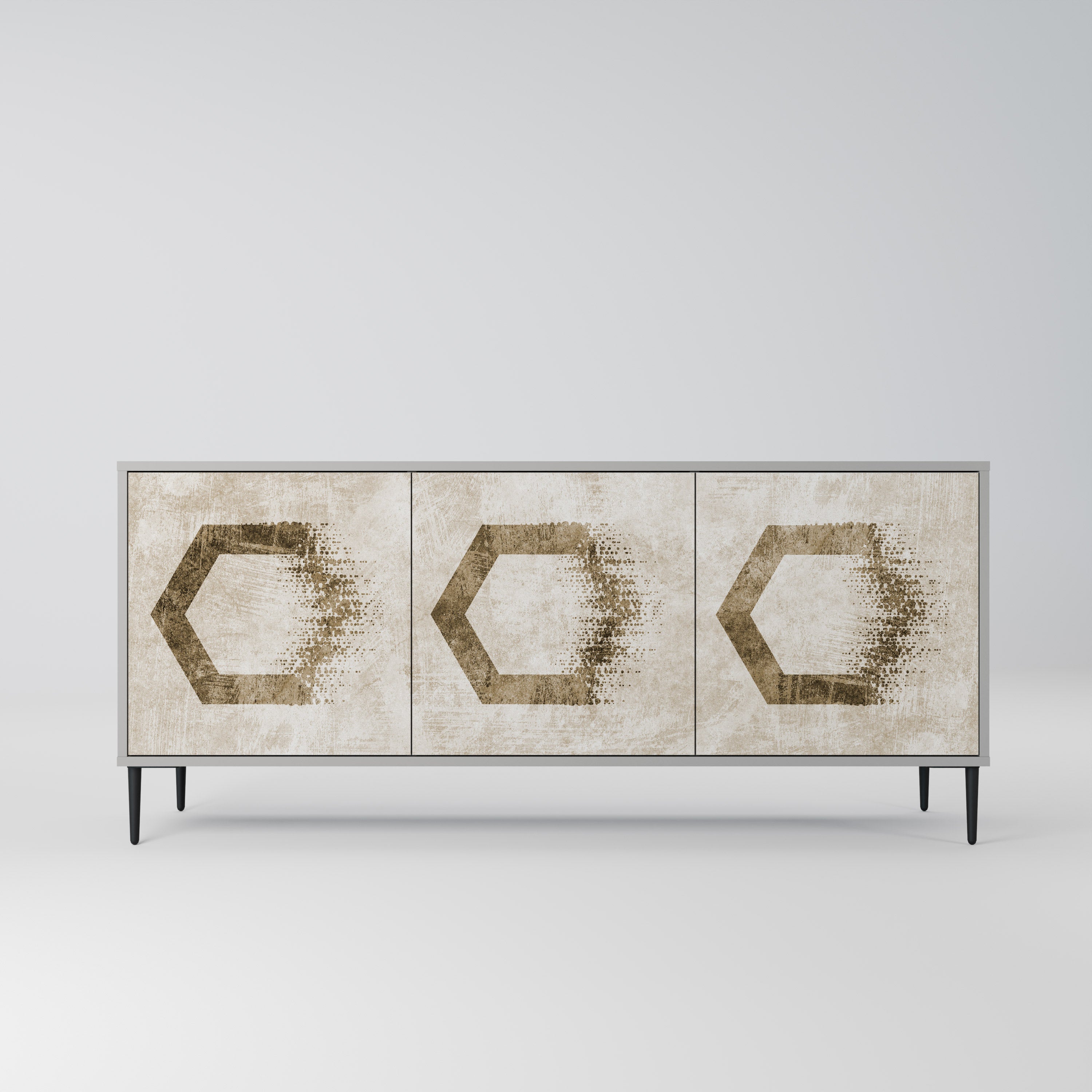 HEXAGONAL SHAPES Komoda 3-drzwiowa korpus Szary