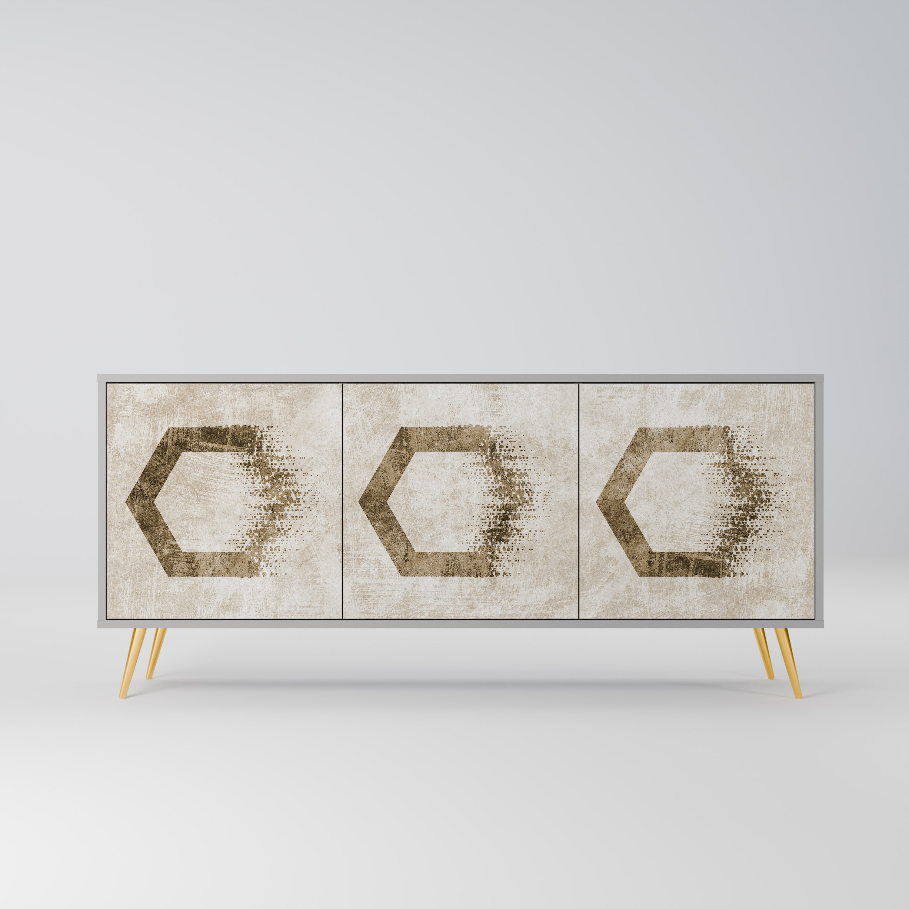 HEXAGONAL SHAPES Komoda 3-drzwiowa korpus Szary