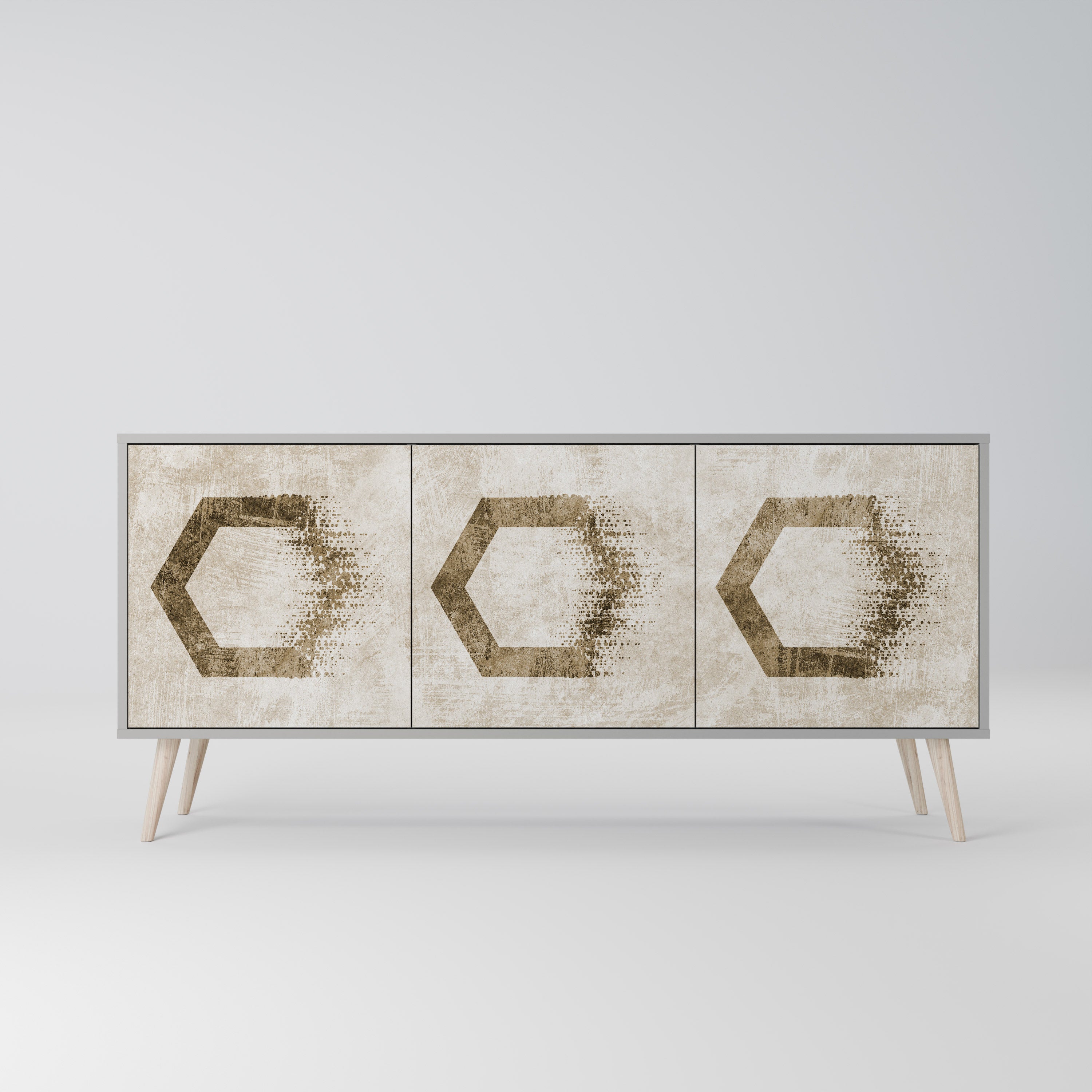HEXAGONAL SHAPES Komoda 3-drzwiowa korpus Szary