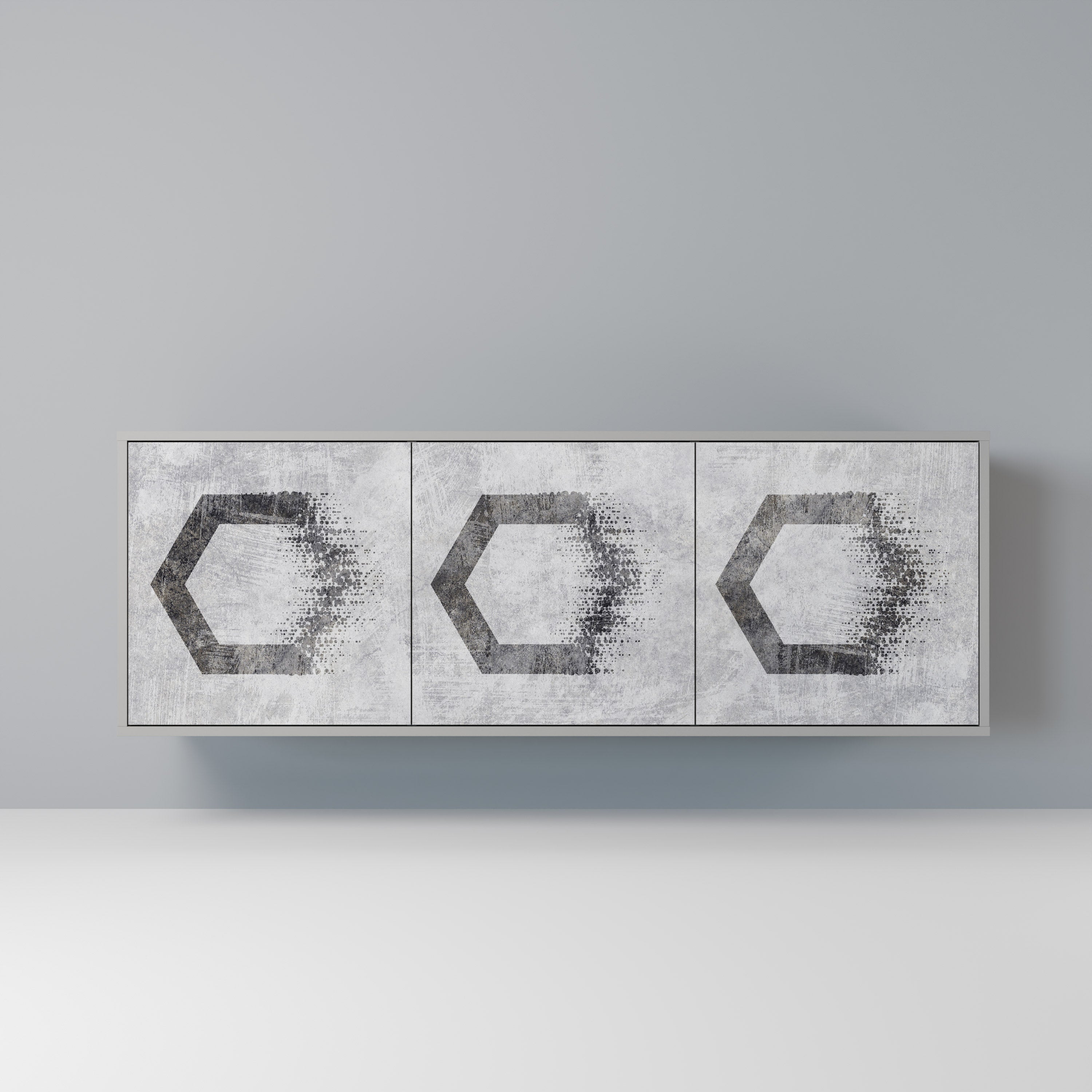 HEXAGONAL FIGURES Komoda 3-drzwiowa korpus Szary