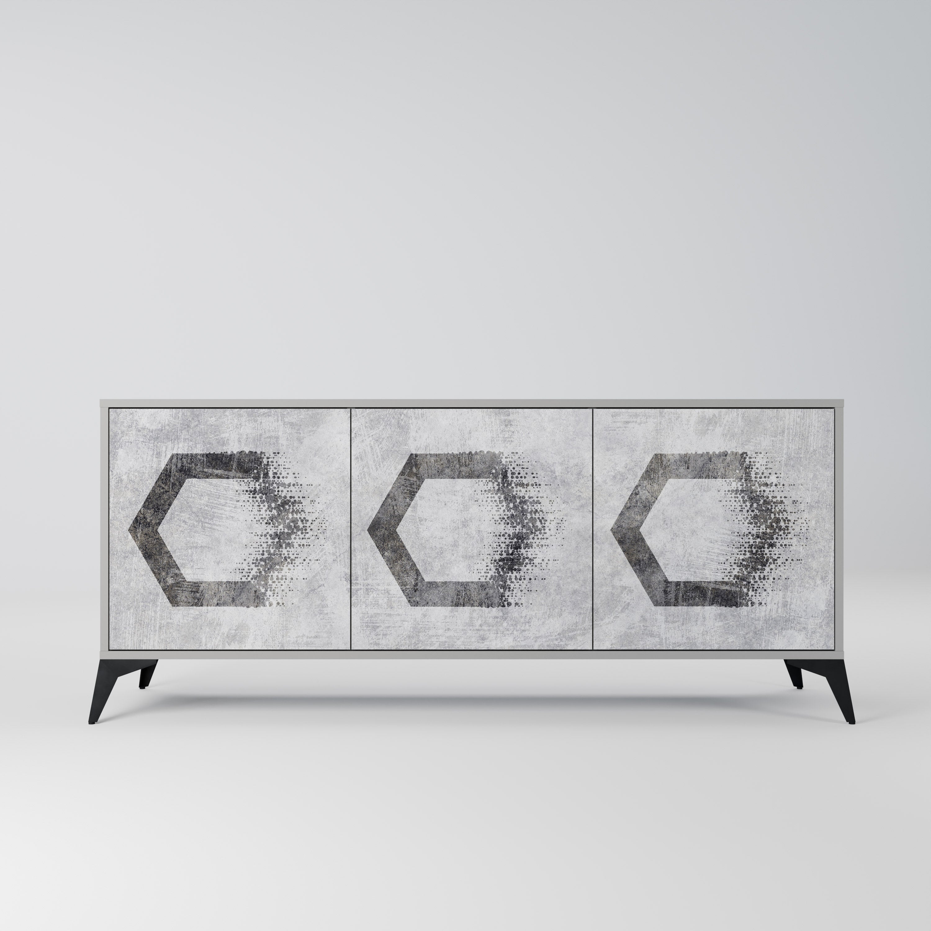 HEXAGONAL FIGURES Komoda 3-drzwiowa korpus Szary