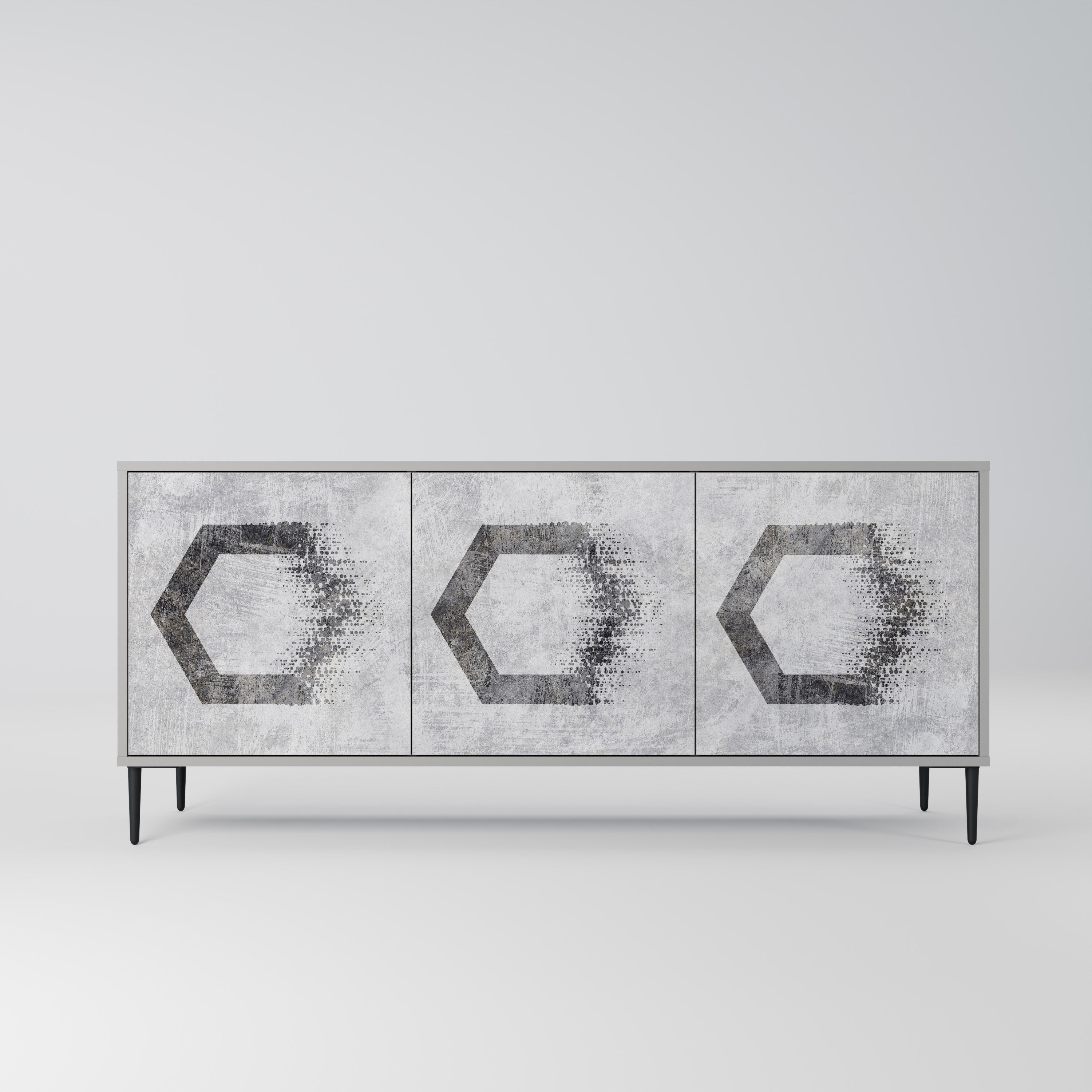 HEXAGONAL FIGURES Komoda 3-drzwiowa korpus Szary