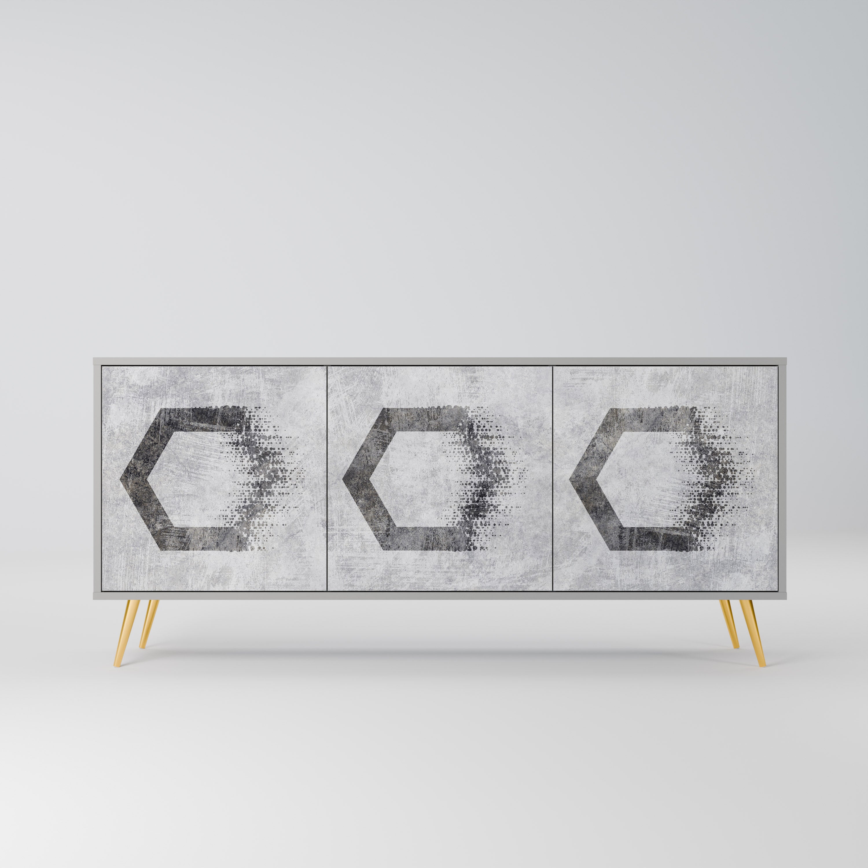 HEXAGONAL FIGURES Komoda 3-drzwiowa korpus Szary