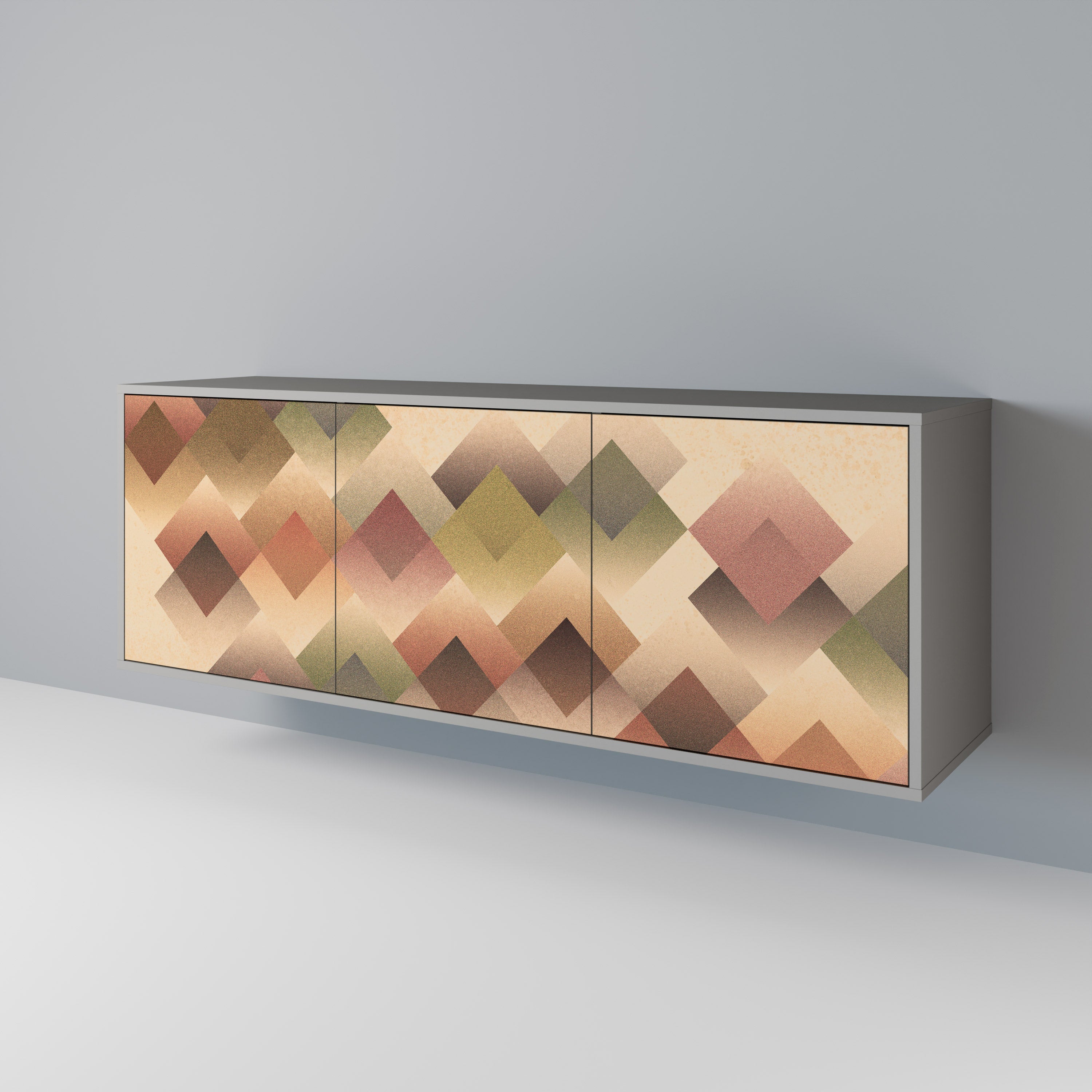 GEOMETRIC FUSION Komoda 3-drzwiowa korpus Szary