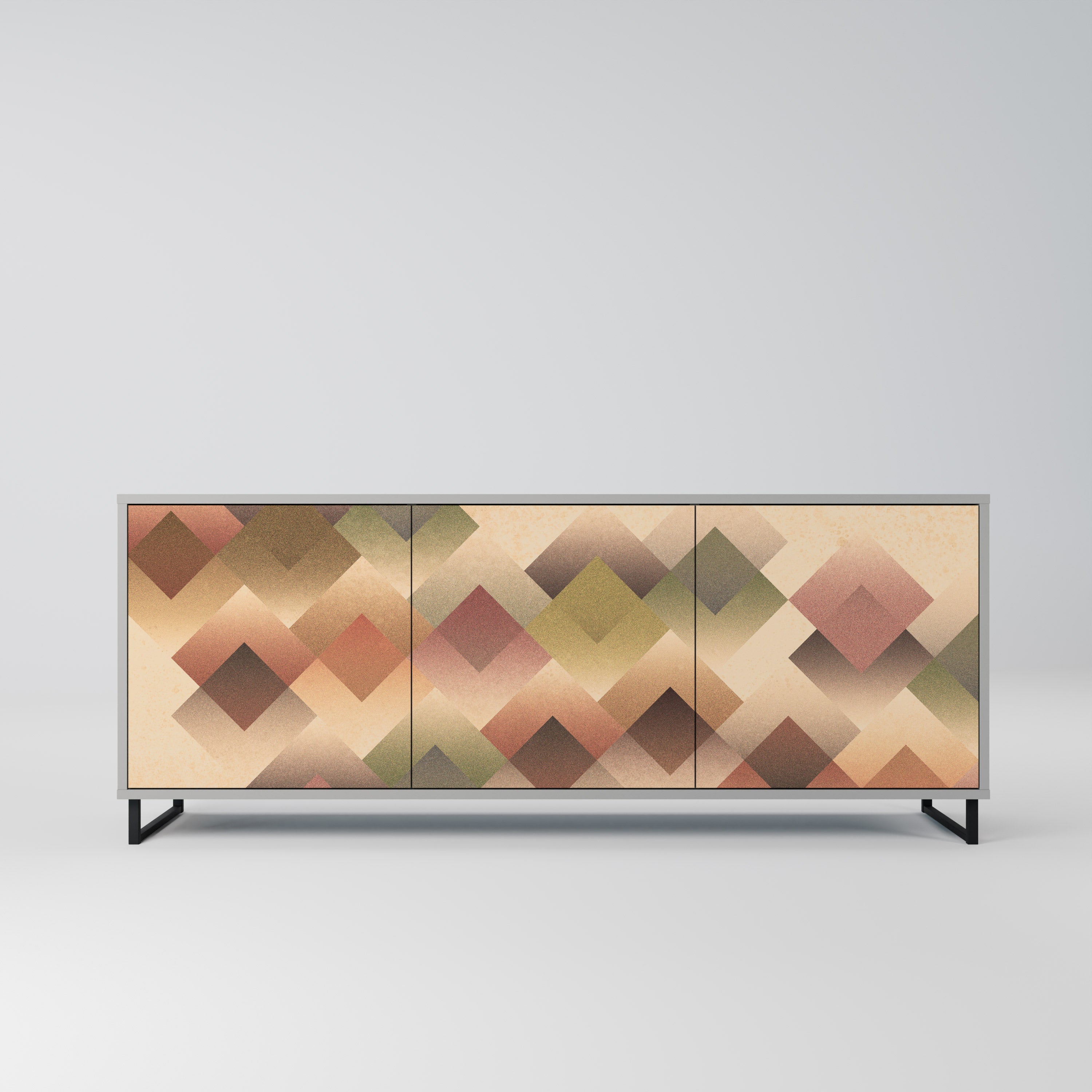 GEOMETRIC FUSION Komoda 3-drzwiowa korpus Szary