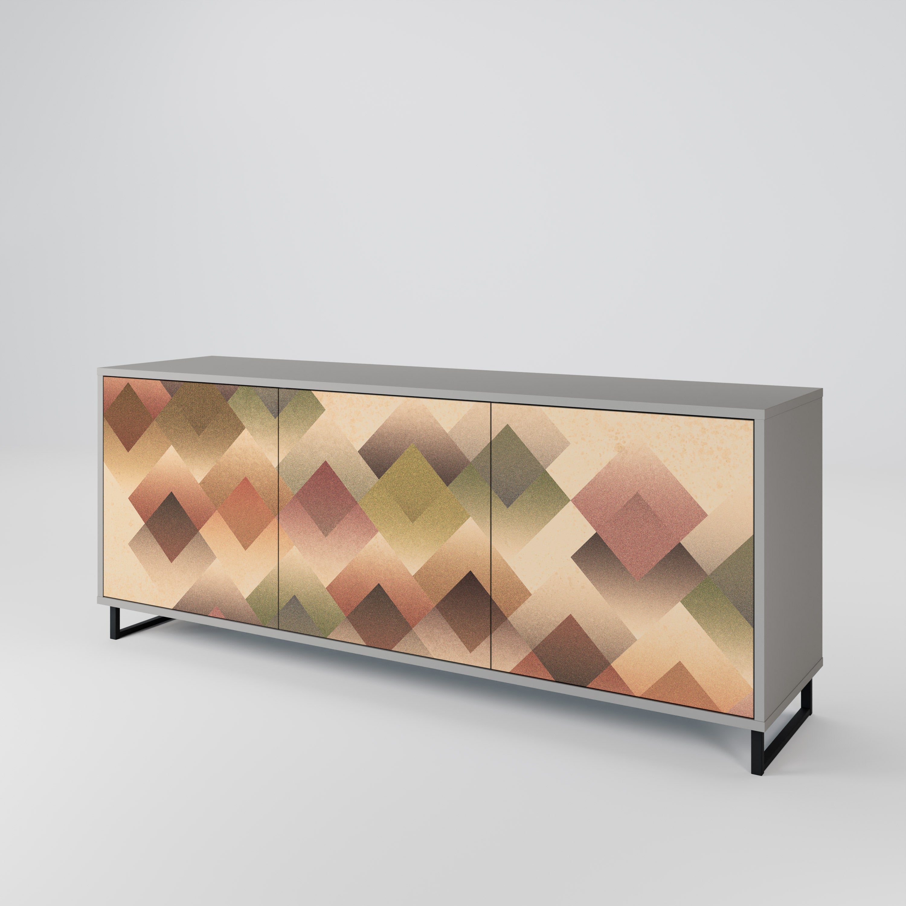 GEOMETRIC FUSION Komoda 3-drzwiowa korpus Szary