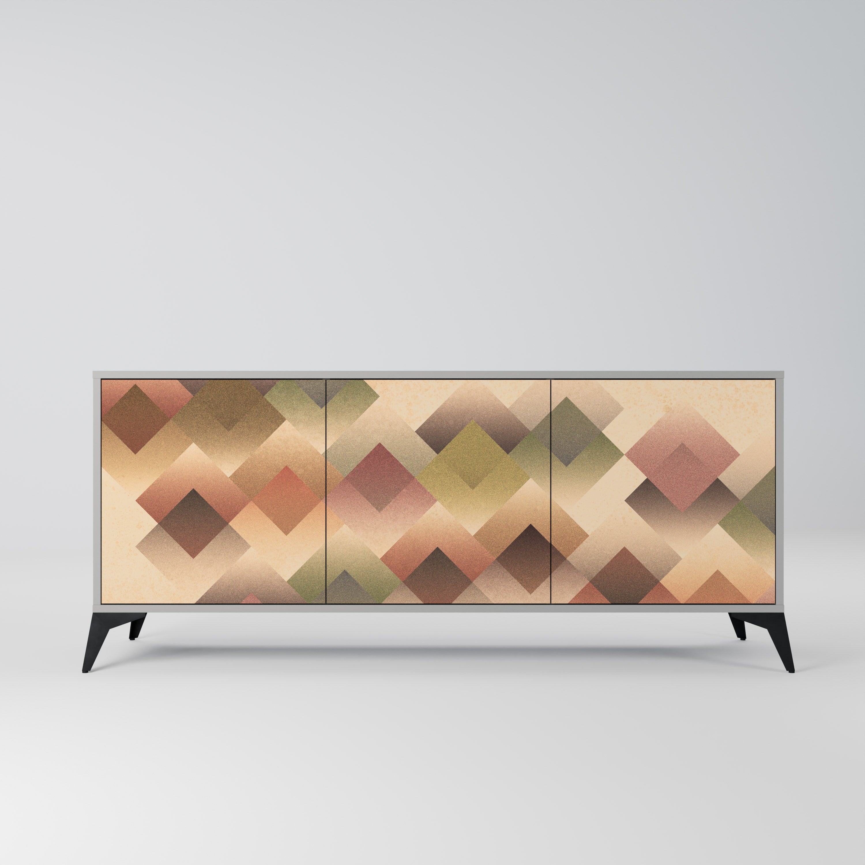 GEOMETRIC FUSION Komoda 3-drzwiowa korpus Szary