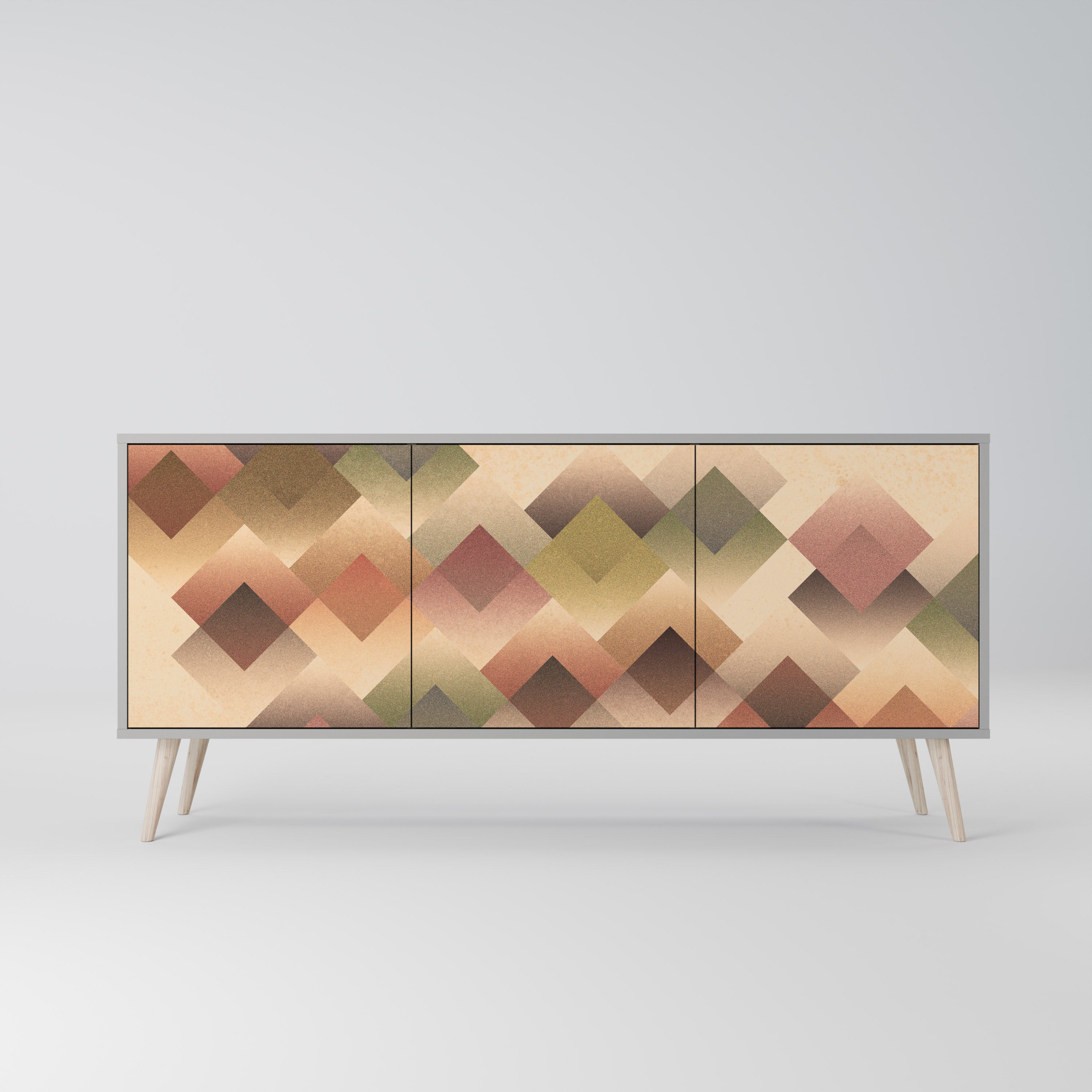 GEOMETRIC FUSION Komoda 3-drzwiowa korpus Szary