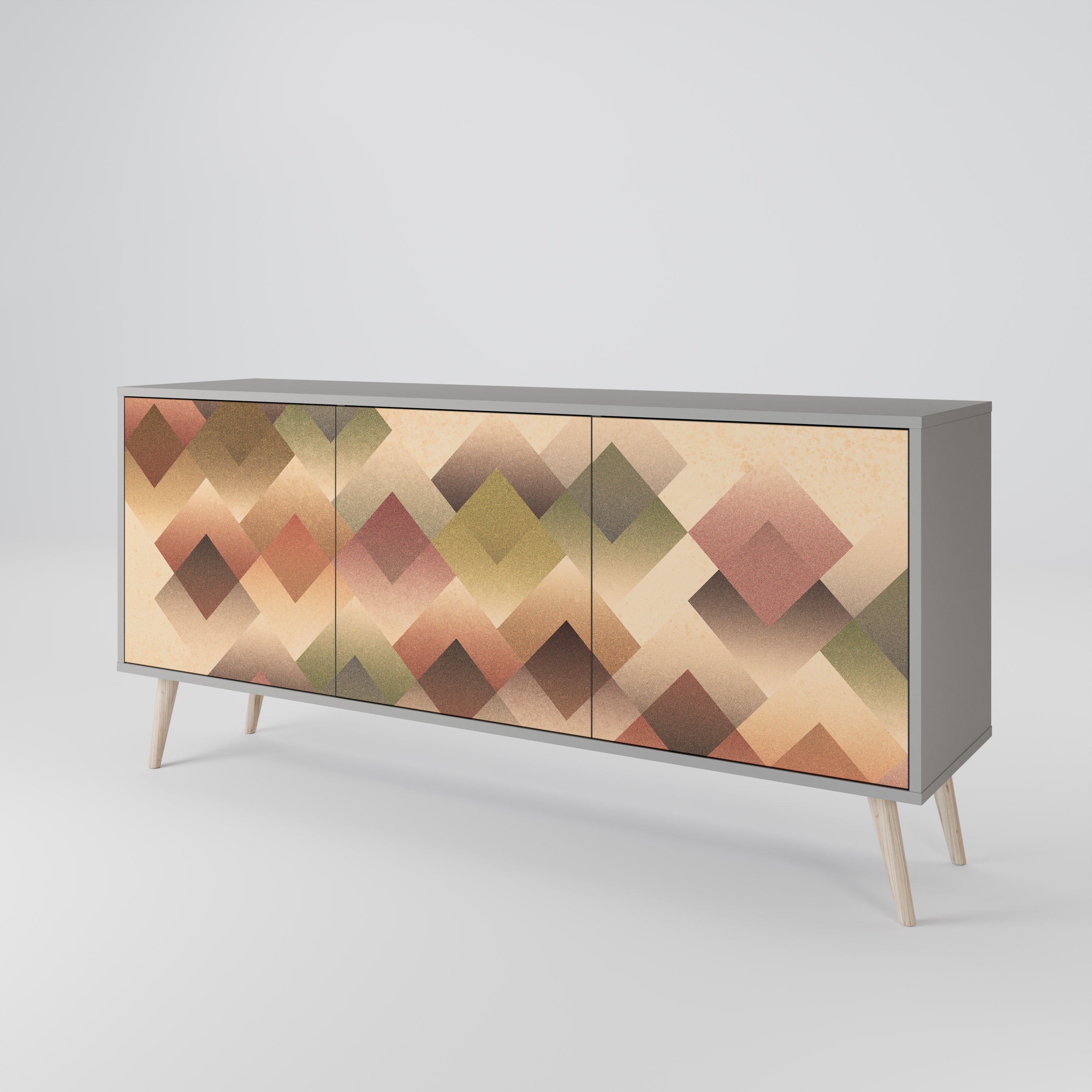 GEOMETRIC FUSION Komoda 3-drzwiowa korpus Szary