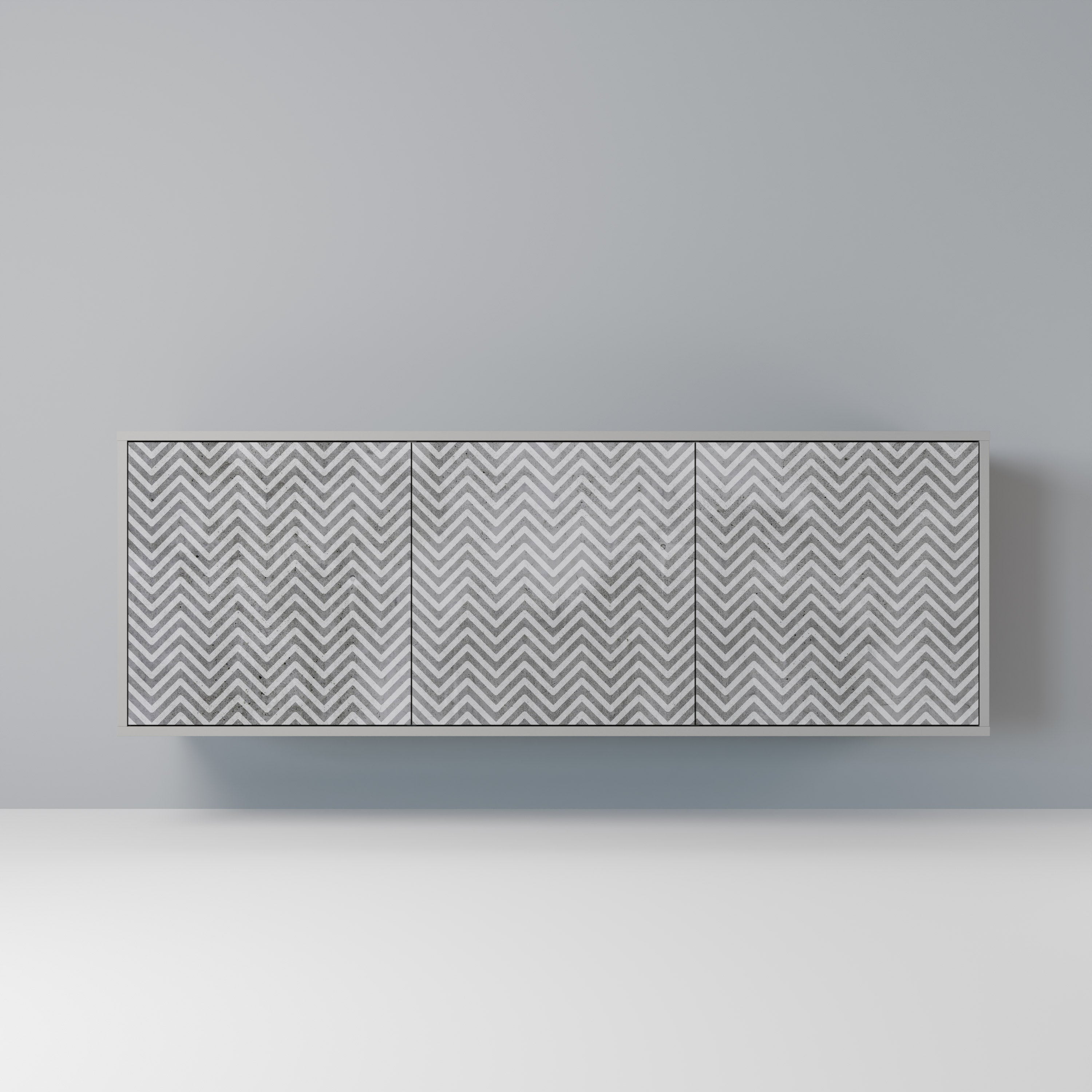 CONCRETE ZIG ZAG Komoda 3-drzwiowa korpus Szary