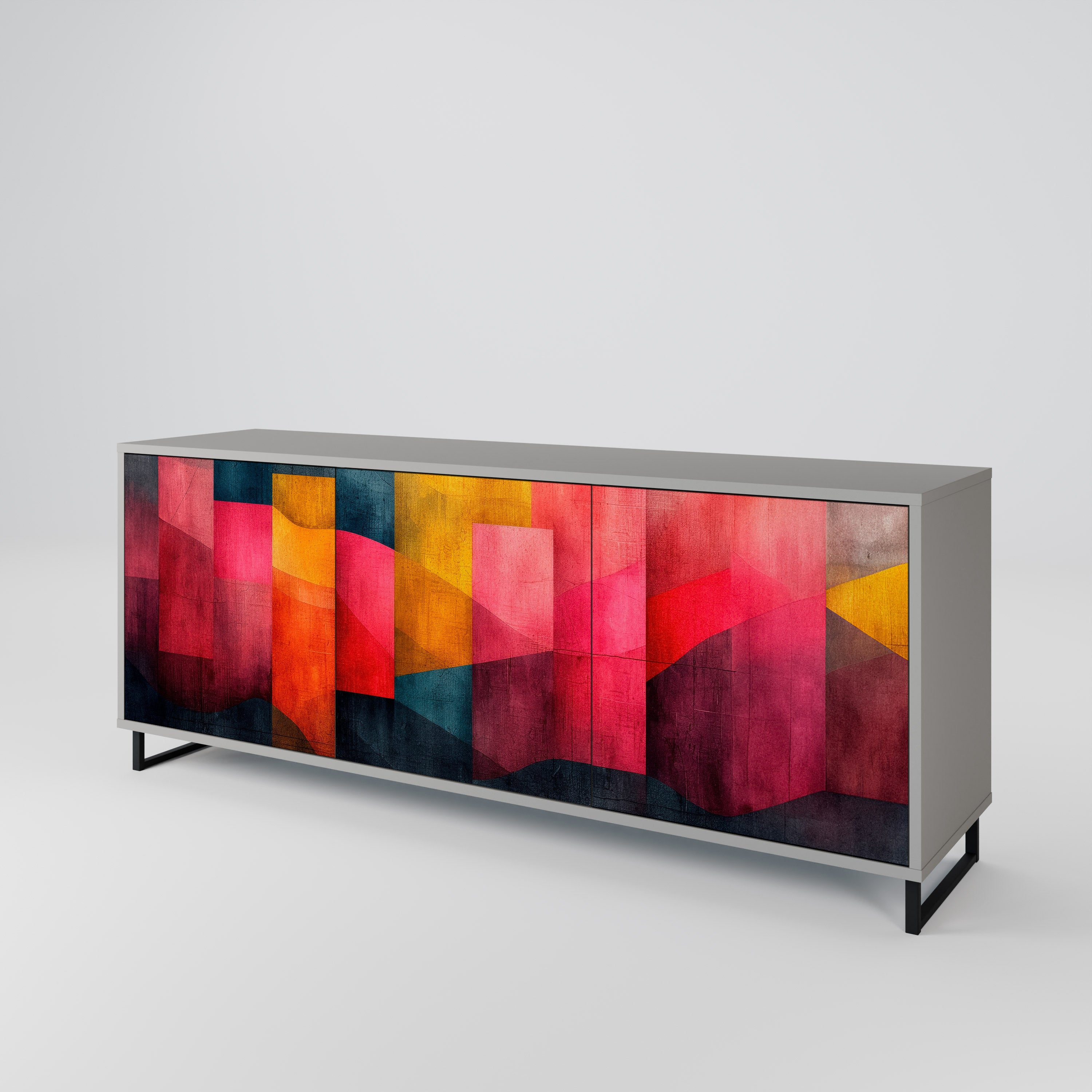 COLORFUL SOUNDS Komoda 3-drzwiowa korpus Szary