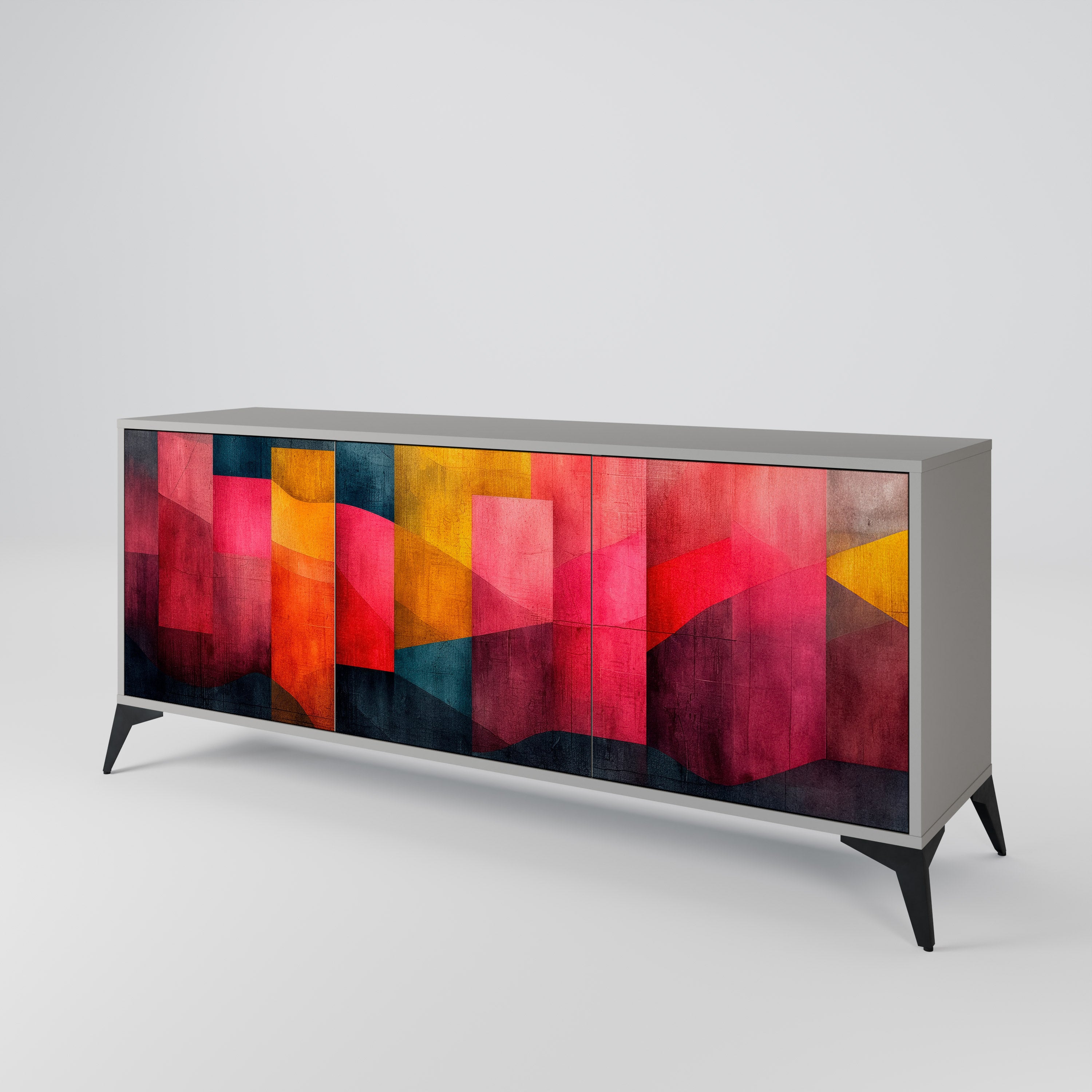 COLORFUL SOUNDS Komoda 3-drzwiowa korpus Szary