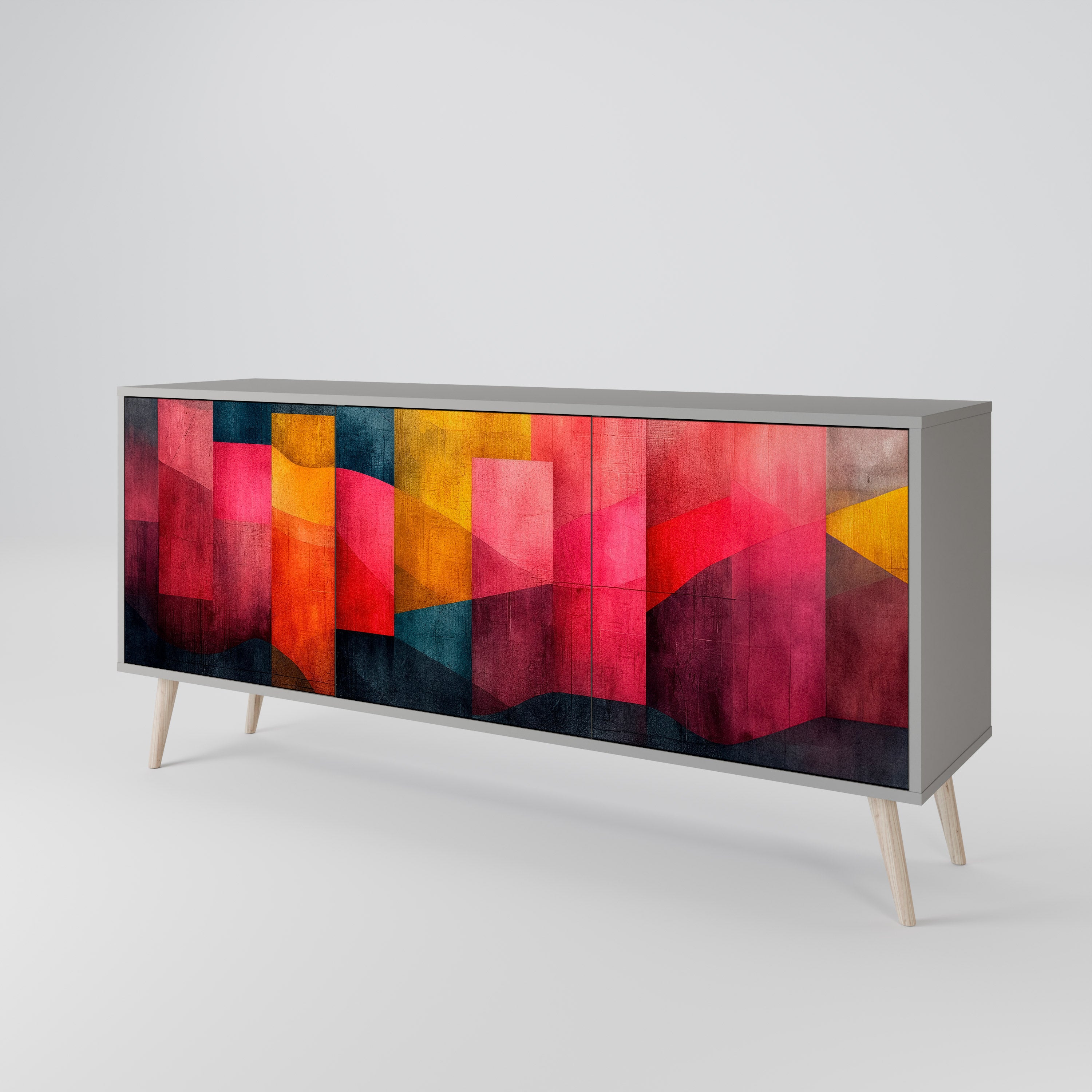 COLORFUL SOUNDS Komoda 3-drzwiowa korpus Szary