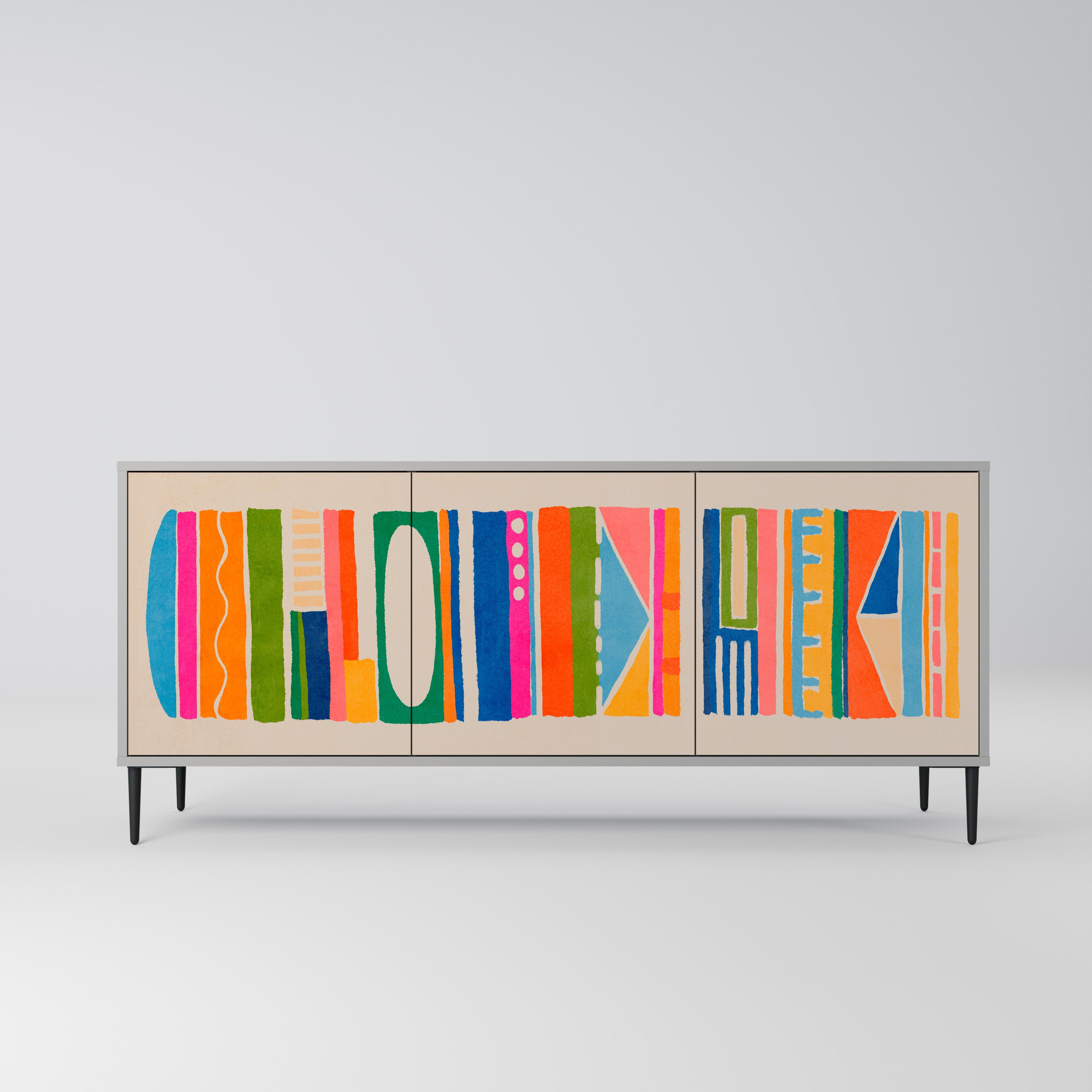 GEOMETRIC SHINE Komoda 3-drzwiowa korpus Szary
