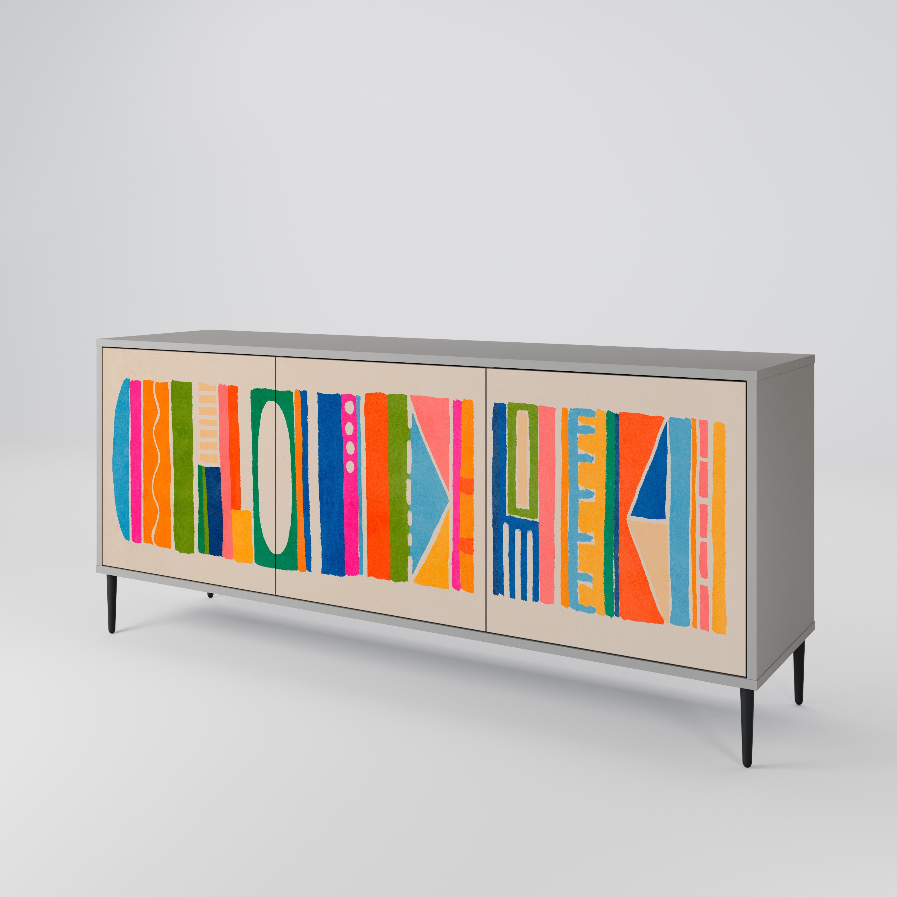 GEOMETRIC SHINE Komoda 3-drzwiowa korpus Szary