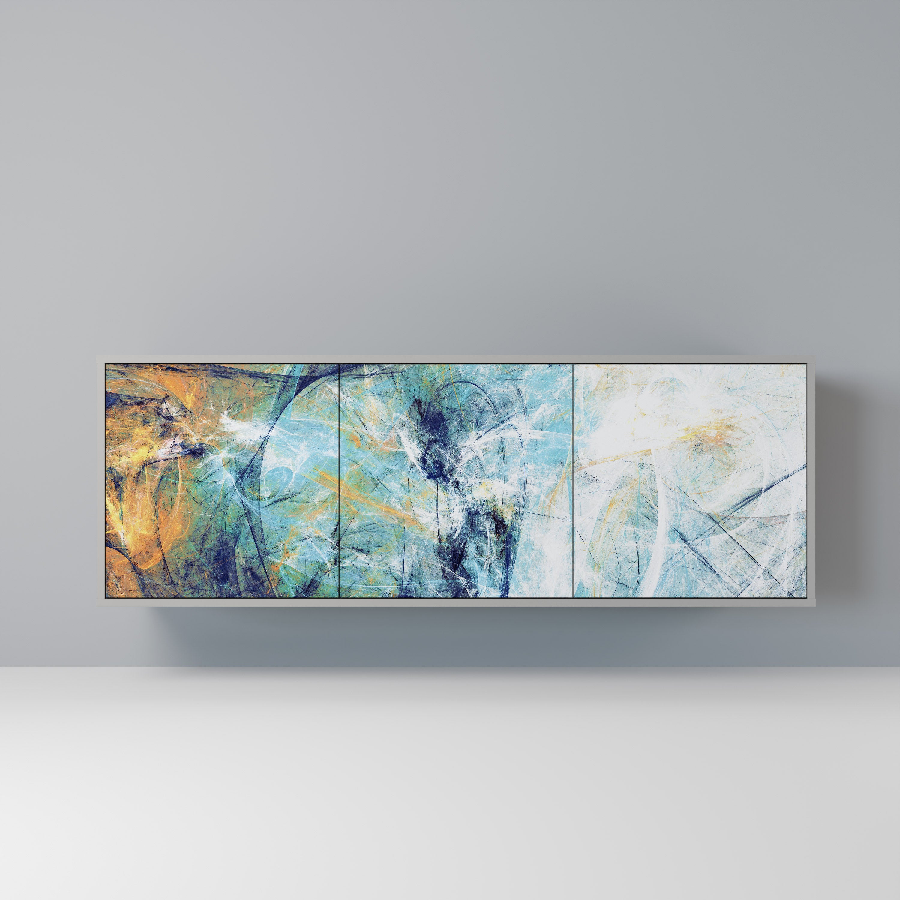 ABSTRACT THOUGHTS Komoda 3-drzwiowa korpus Szary