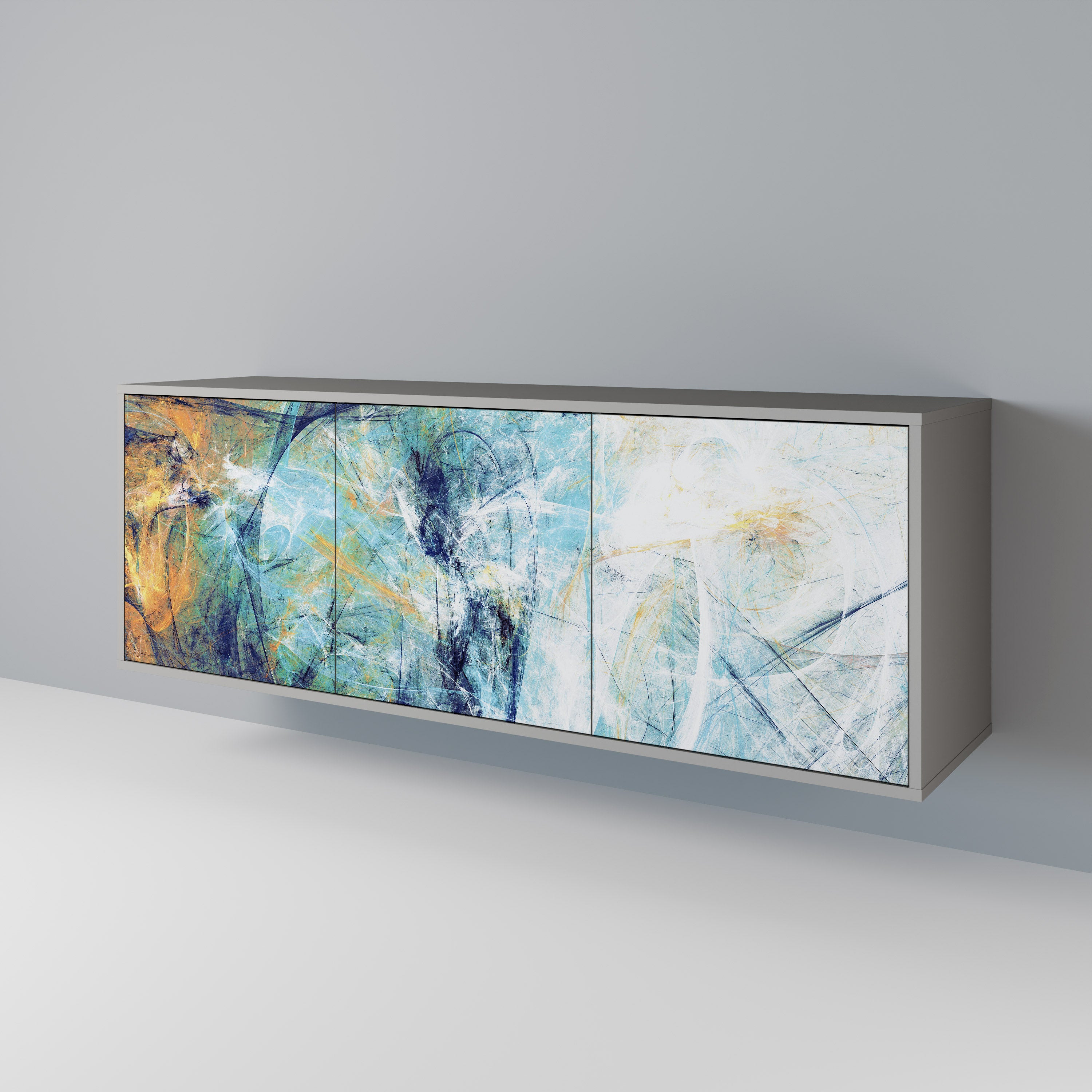 ABSTRACT THOUGHTS Komoda 3-drzwiowa korpus Szary