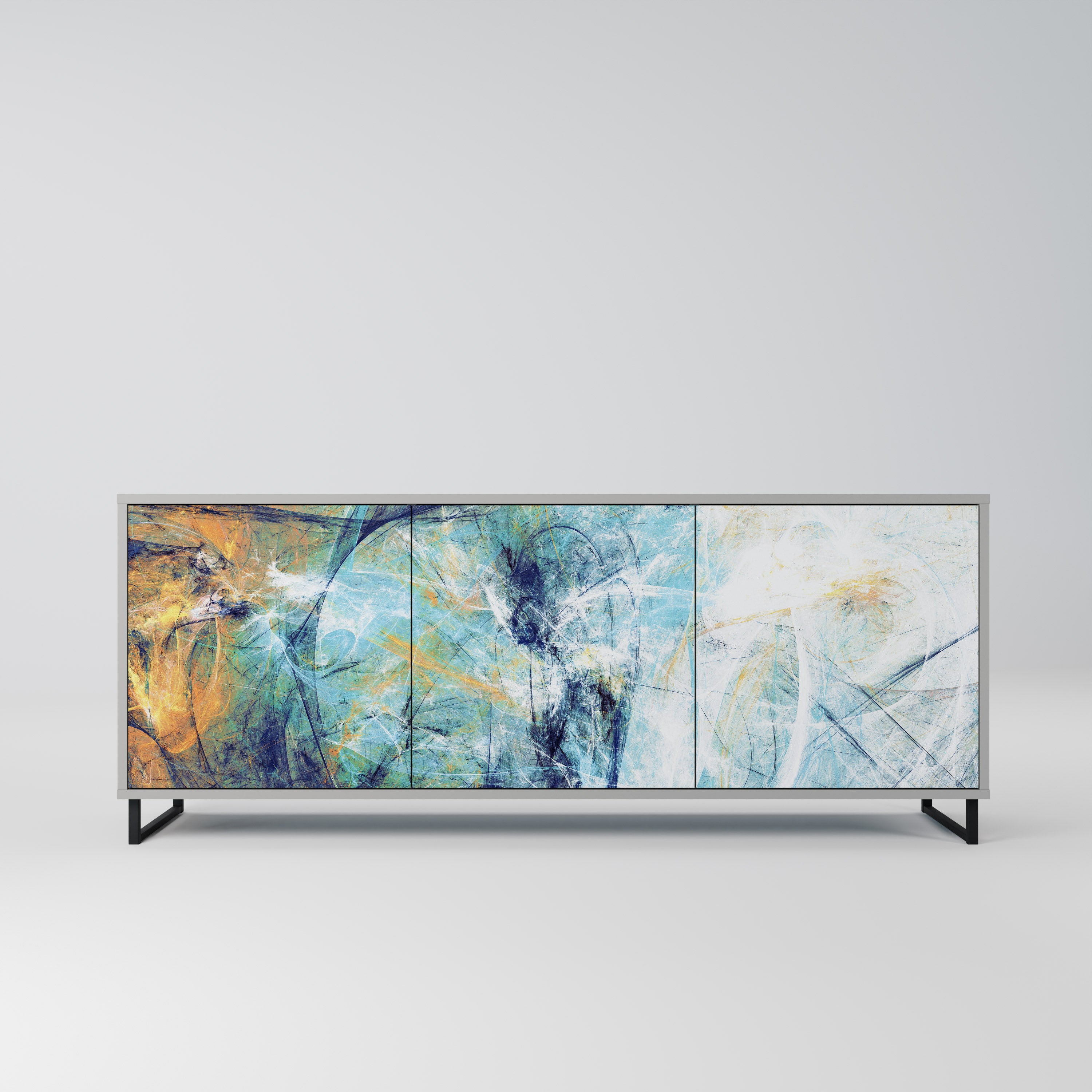 ABSTRACT THOUGHTS Komoda 3-drzwiowa korpus Szary