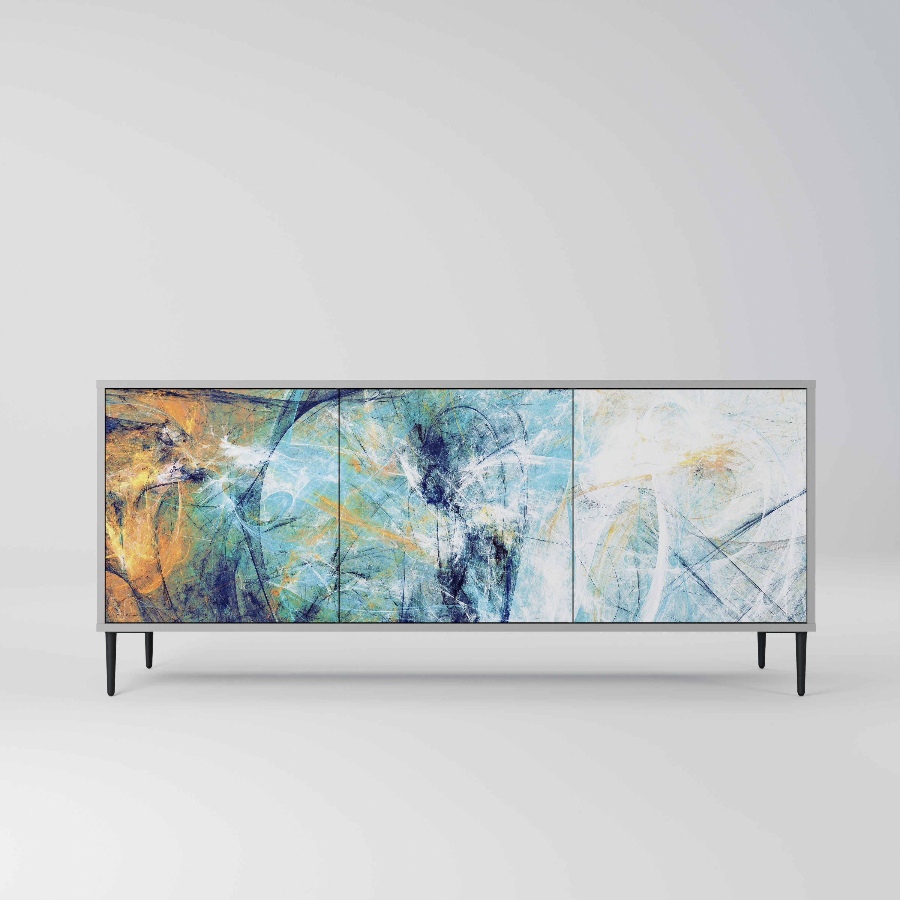 ABSTRACT THOUGHTS Komoda 3-drzwiowa korpus Szary