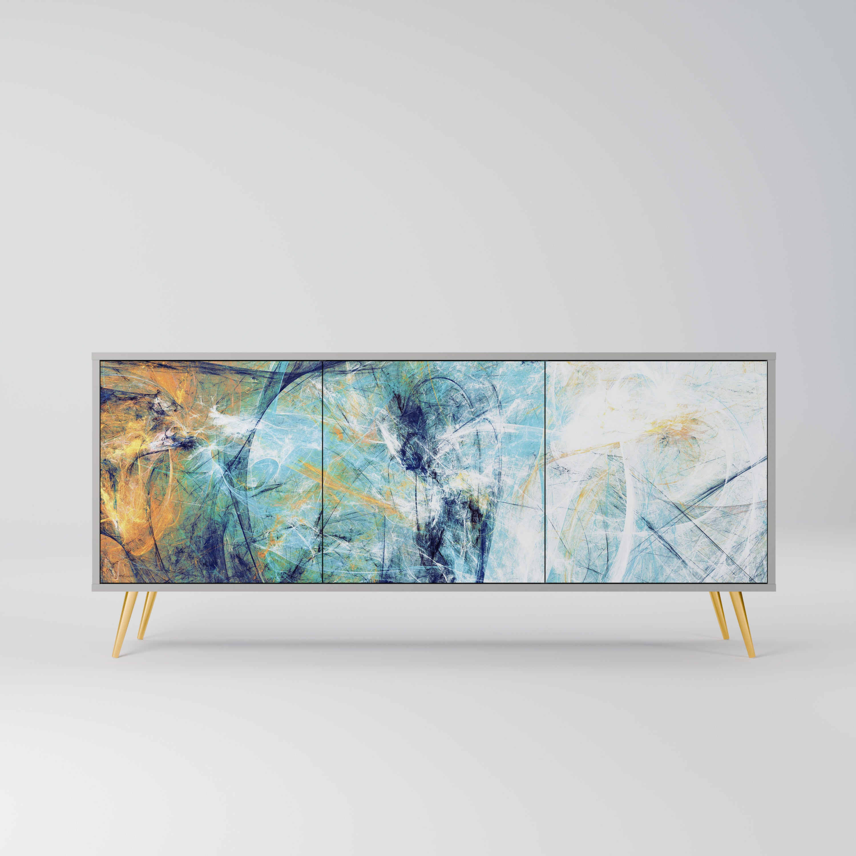 ABSTRACT THOUGHTS Komoda 3-drzwiowa korpus Szary