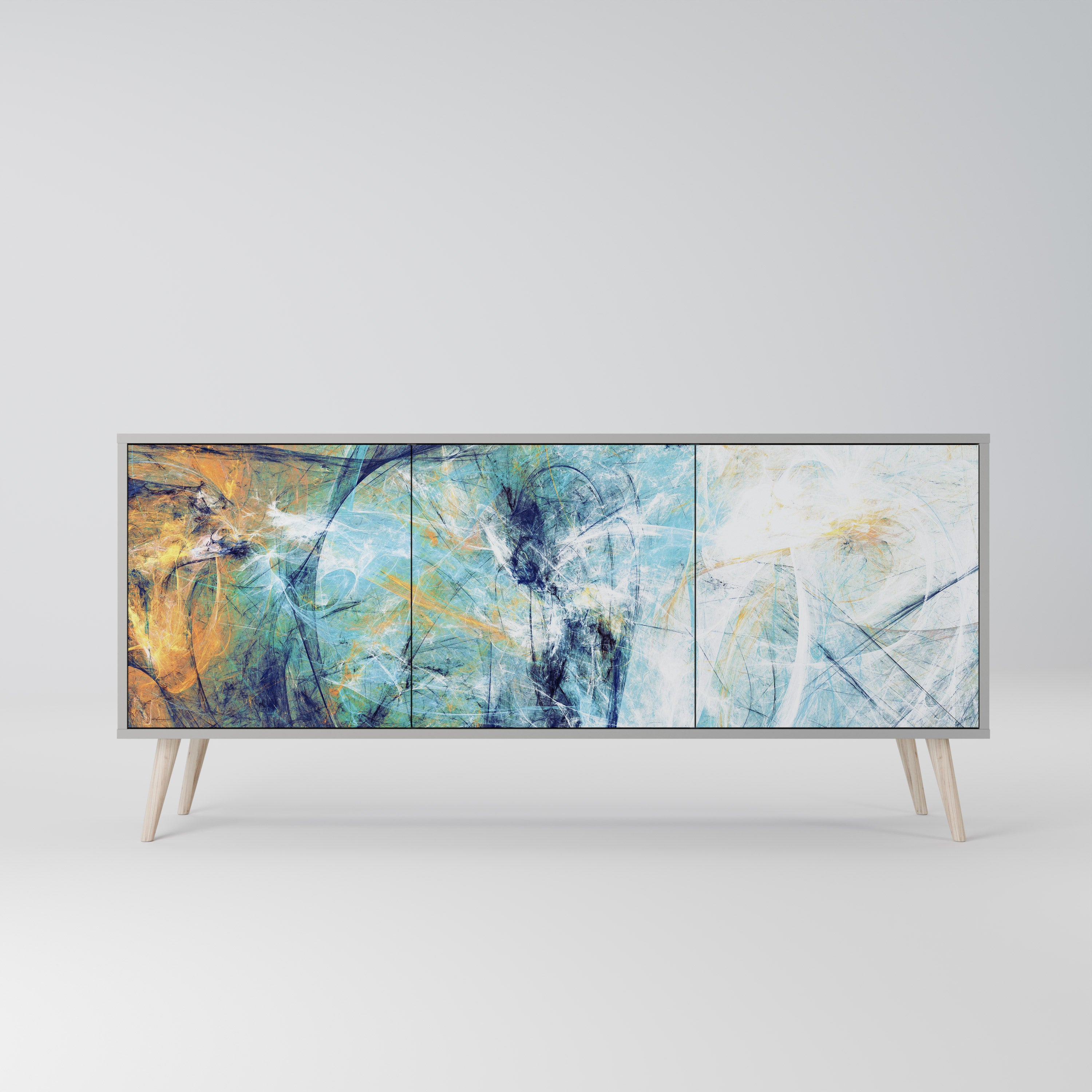 ABSTRACT THOUGHTS Komoda 3-drzwiowa korpus Szary