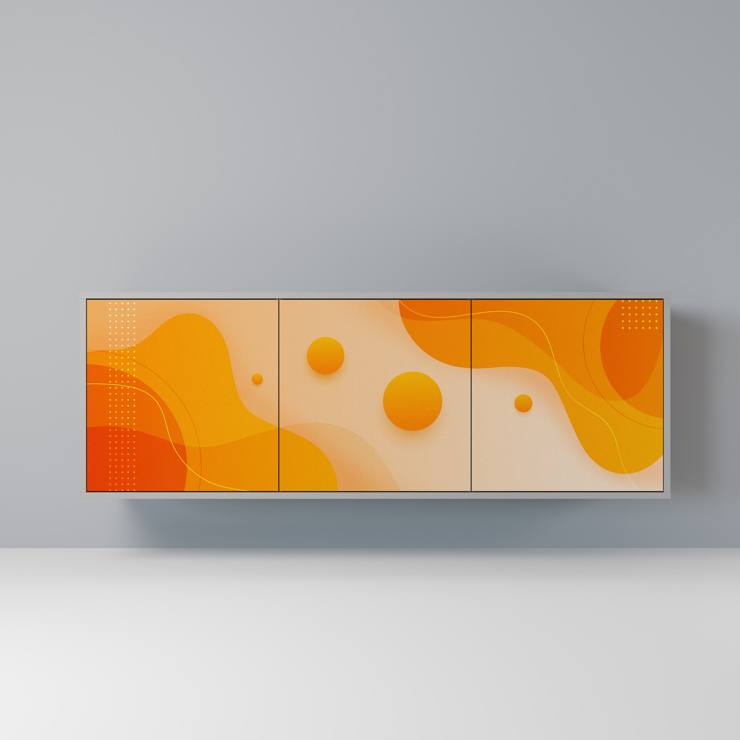 ORANGE ARRANGEMENT Komoda 3-drzwiowa korpus Szary