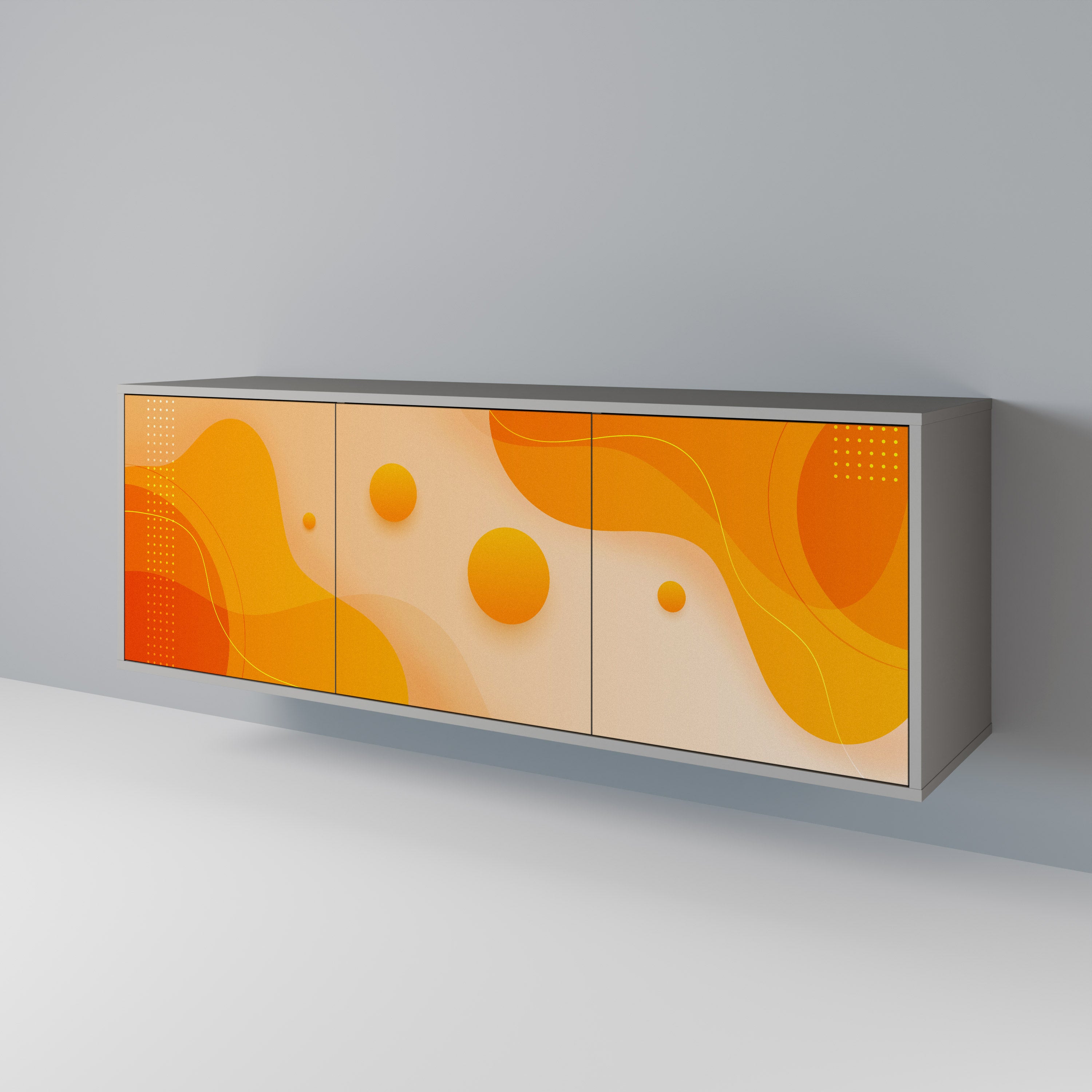 ORANGE ARRANGEMENT Komoda 3-drzwiowa korpus Szary