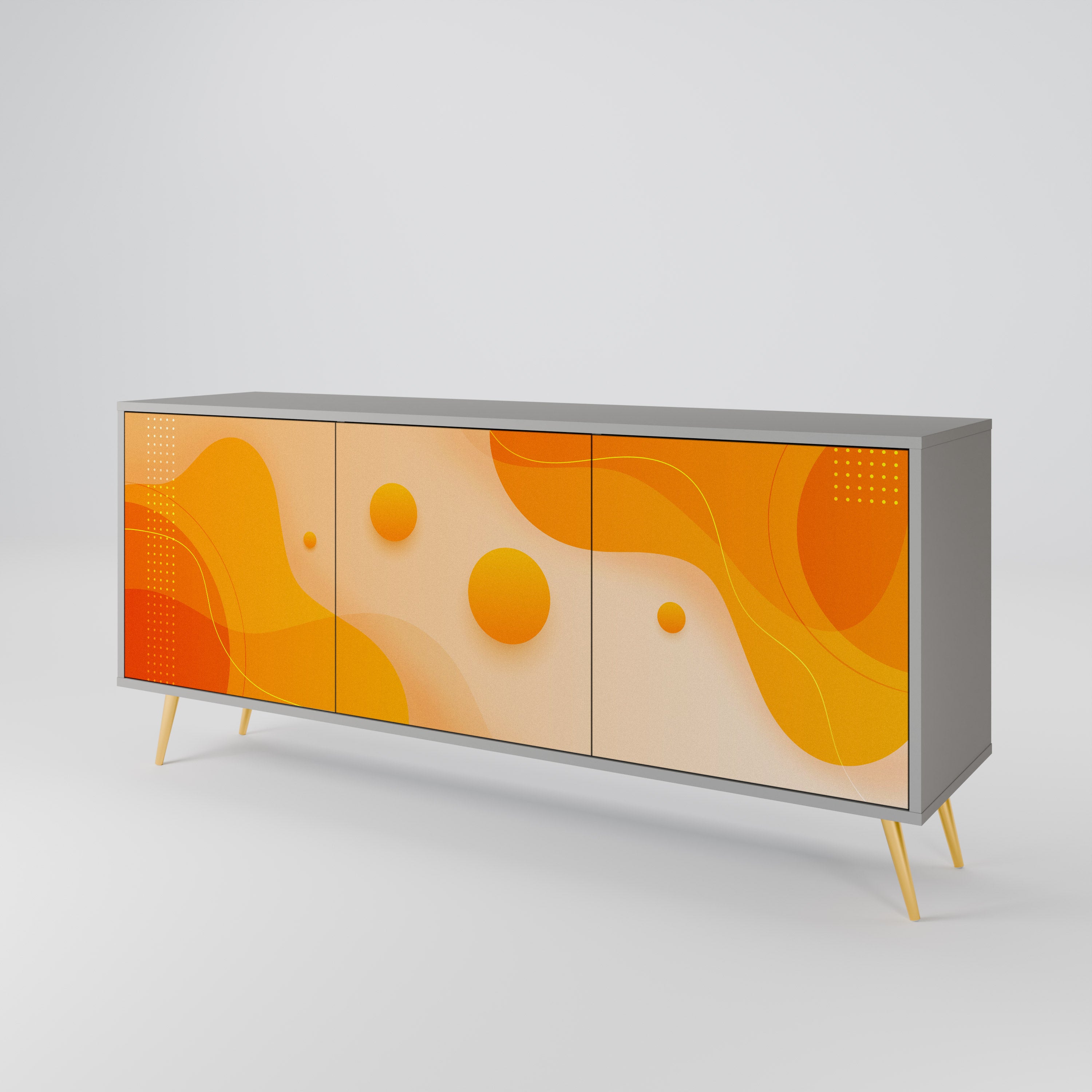 ORANGE ARRANGEMENT Komoda 3-drzwiowa korpus Szary
