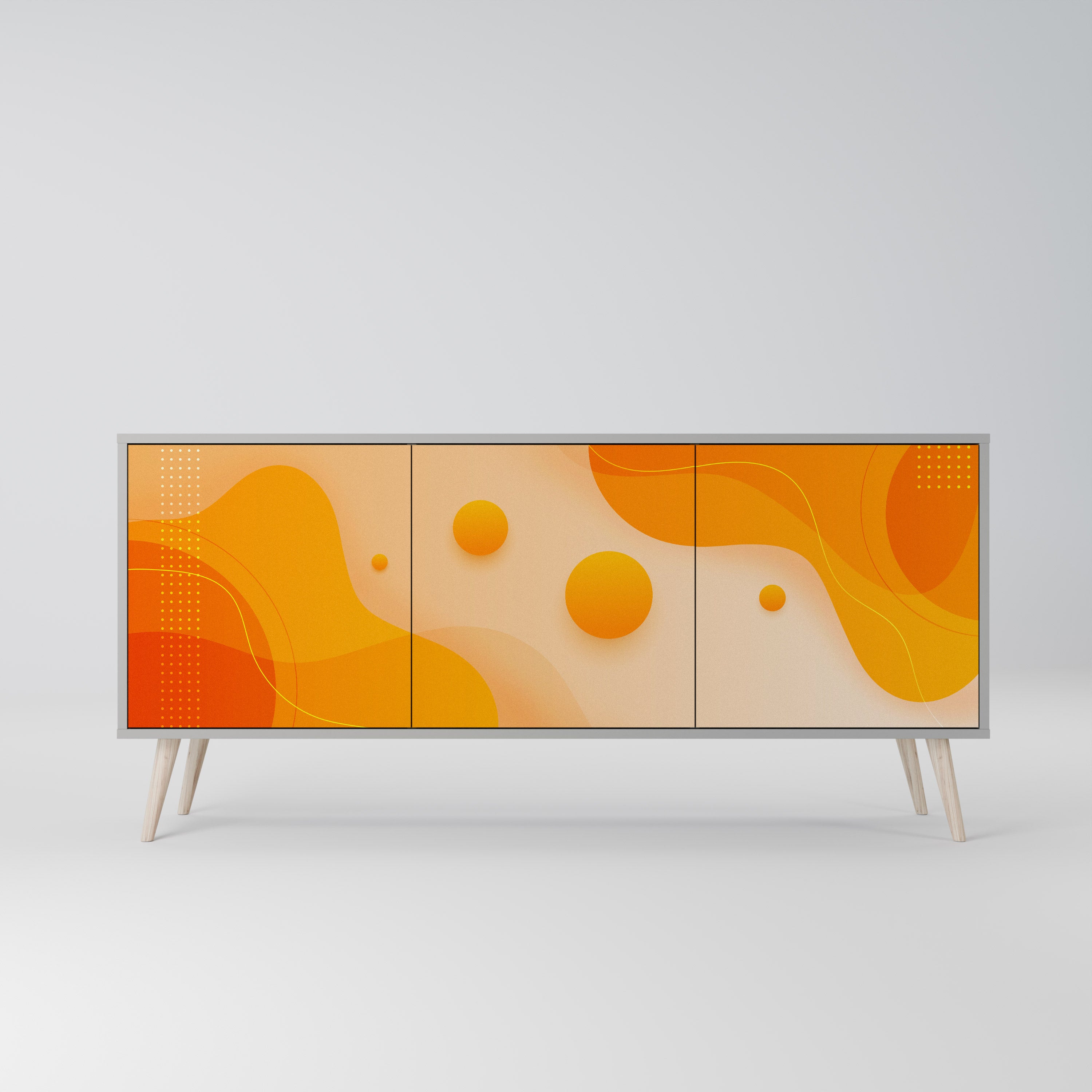 ORANGE ARRANGEMENT Komoda 3-drzwiowa korpus Szary