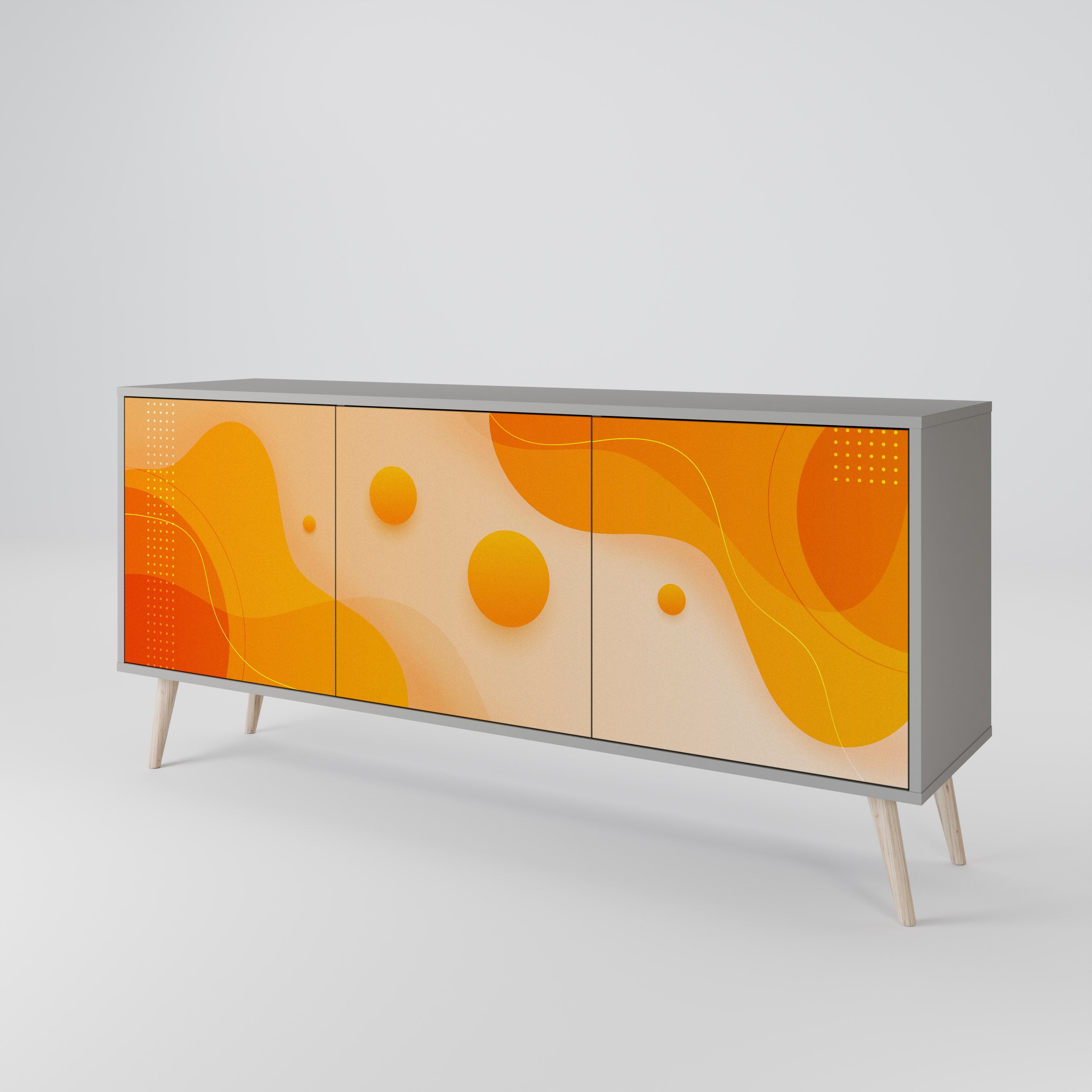 ORANGE ARRANGEMENT Komoda 3-drzwiowa korpus Szary
