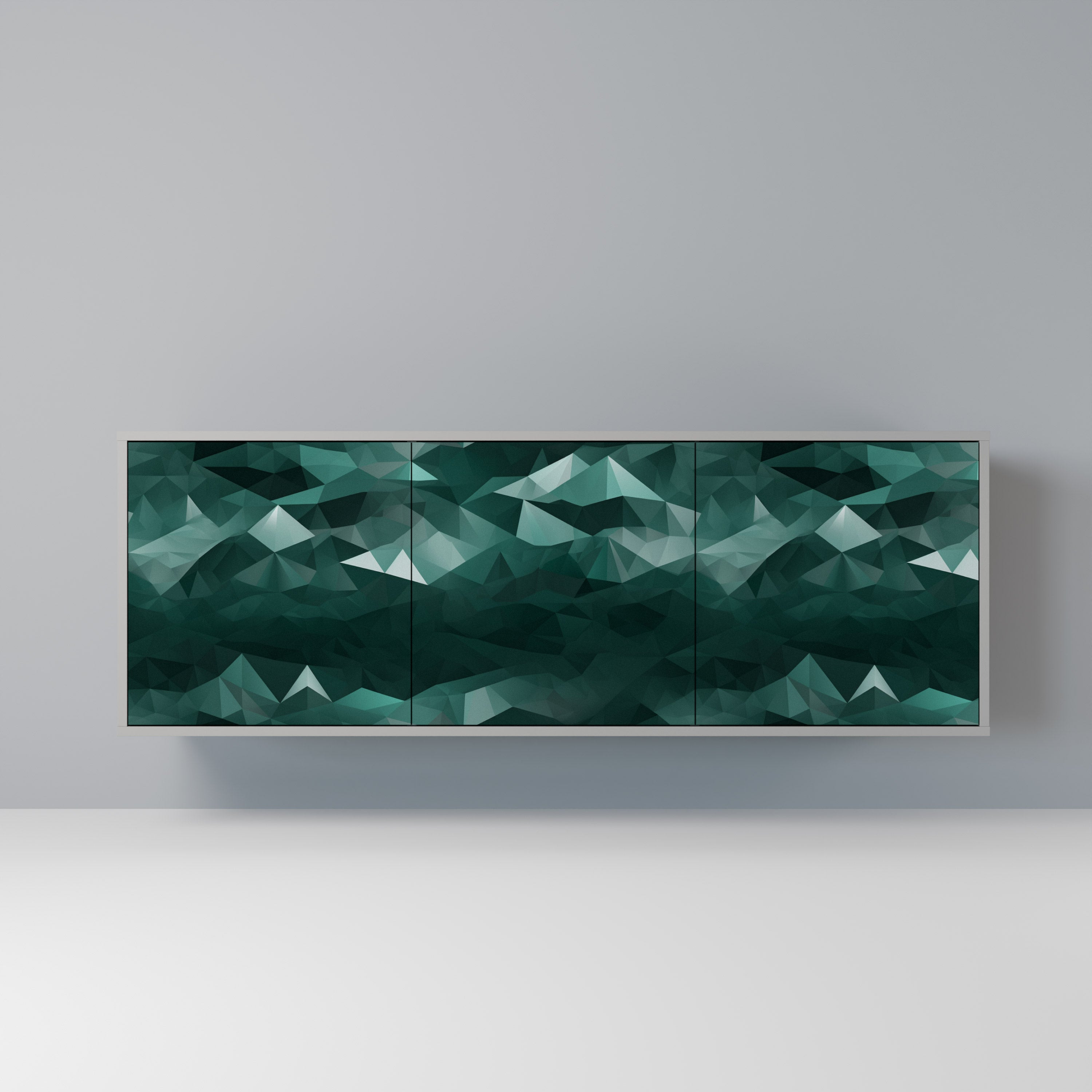 POLYGONAL FLOATING Komoda 3-drzwiowa korpus Szary