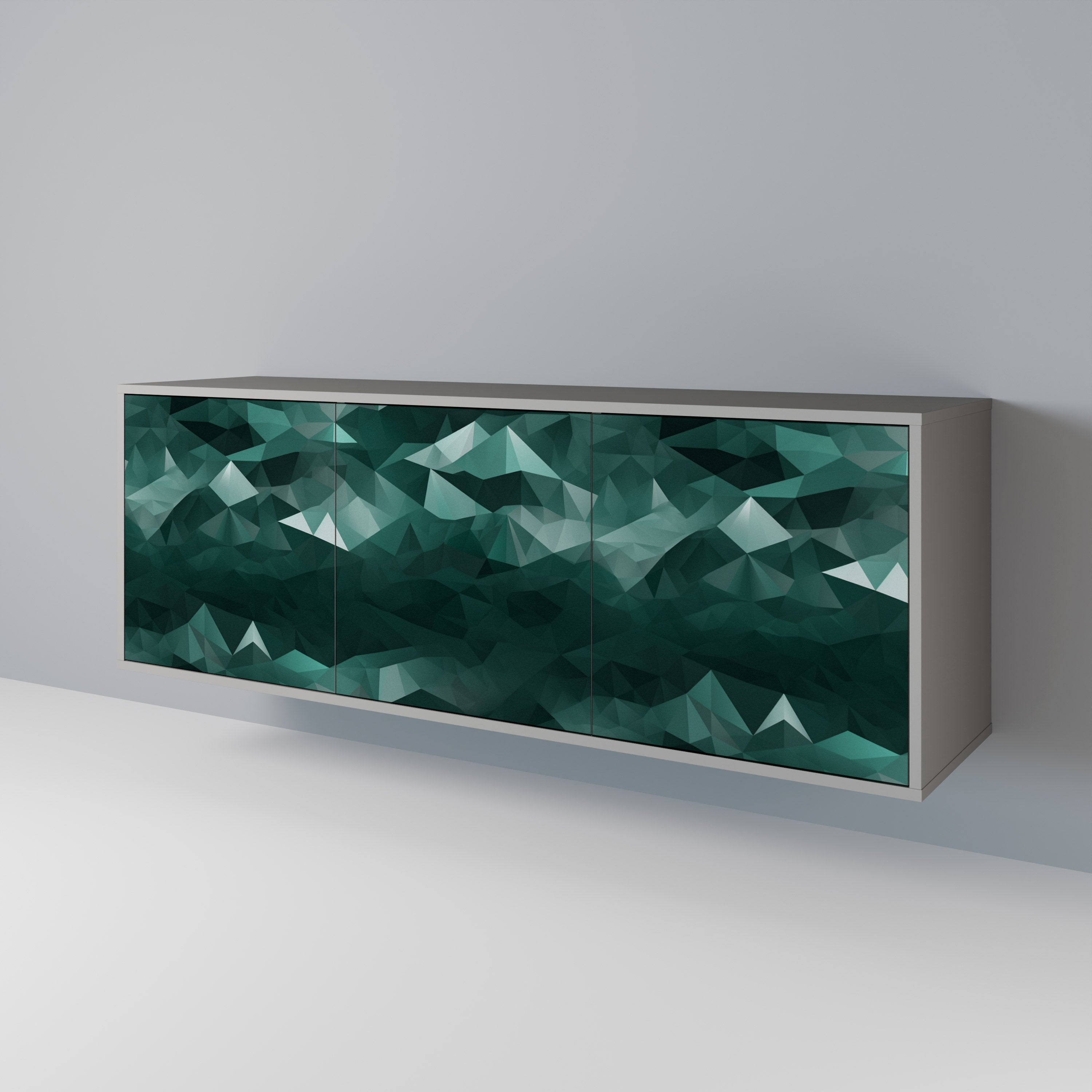 POLYGONAL FLOATING Komoda 3-drzwiowa korpus Szary