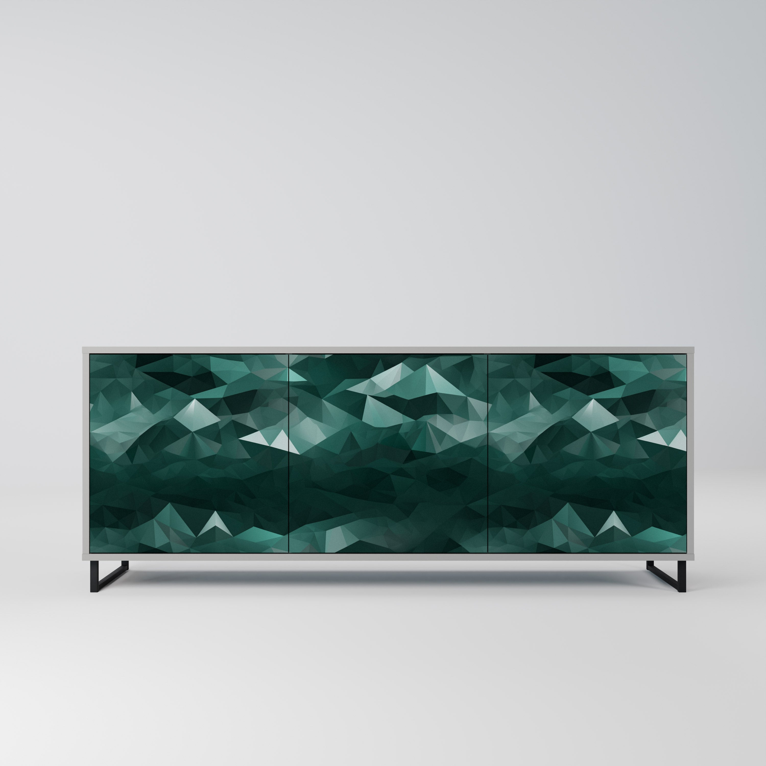 POLYGONAL FLOATING Komoda 3-drzwiowa korpus Szary