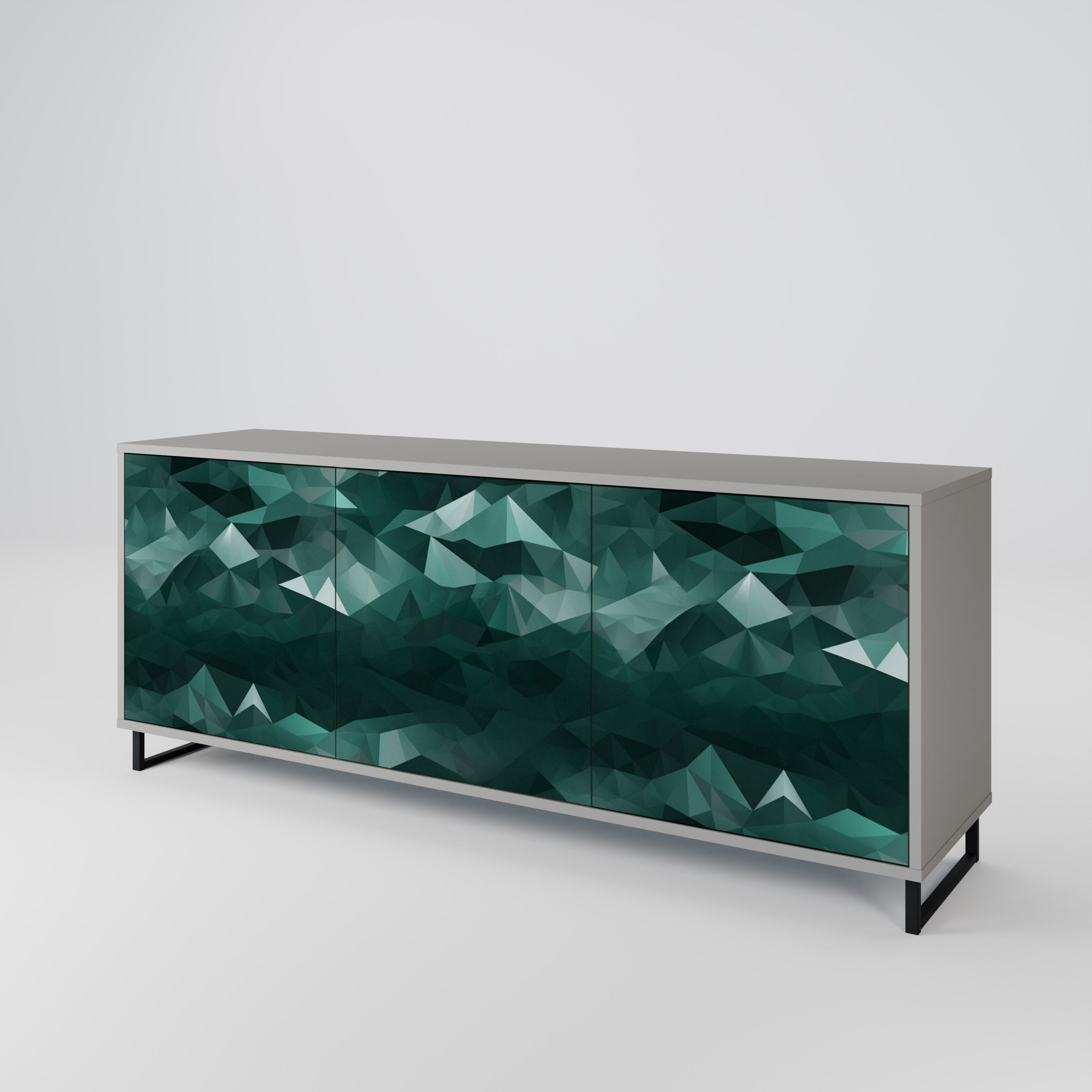 POLYGONAL FLOATING Komoda 3-drzwiowa korpus Szary