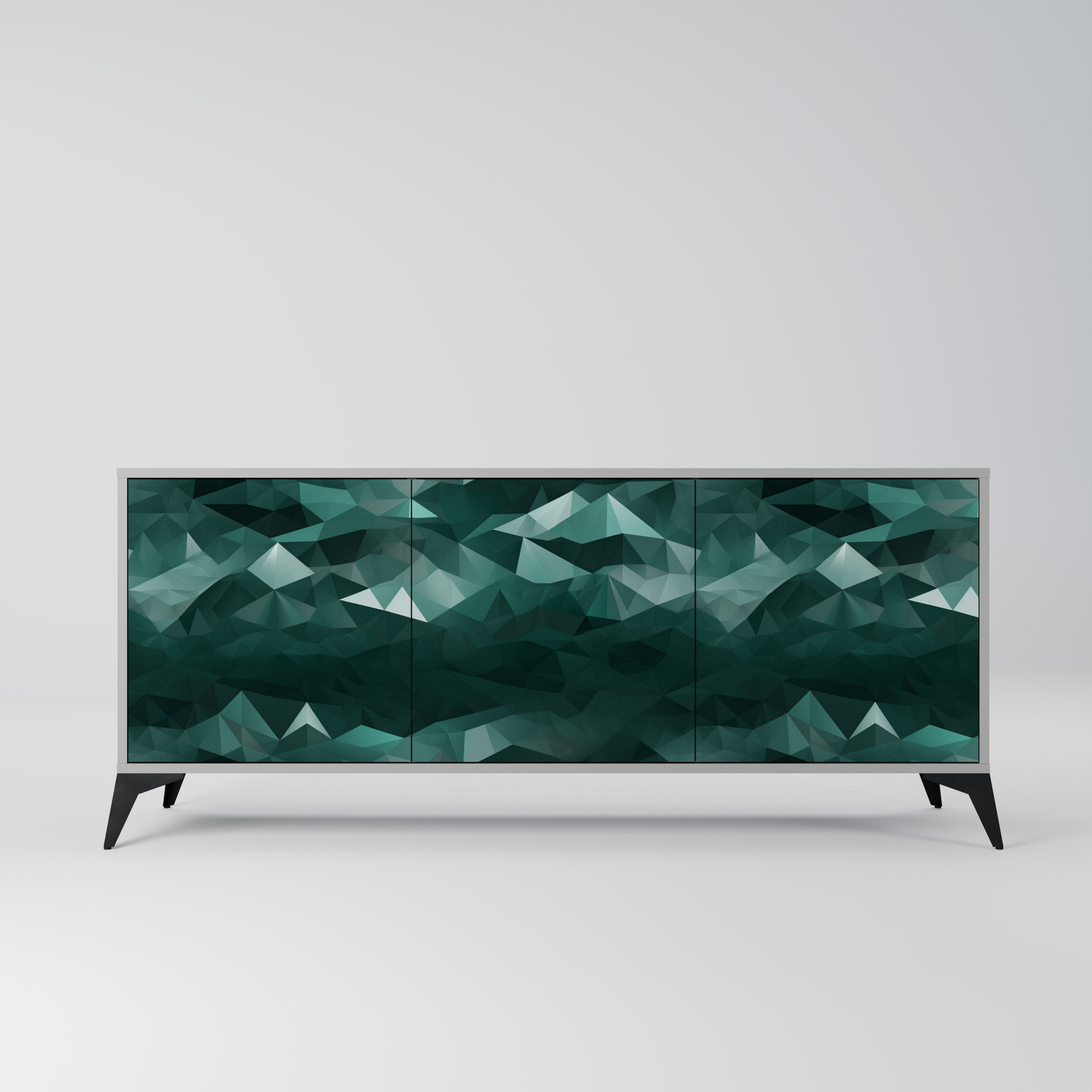 POLYGONAL FLOATING Komoda 3-drzwiowa korpus Szary