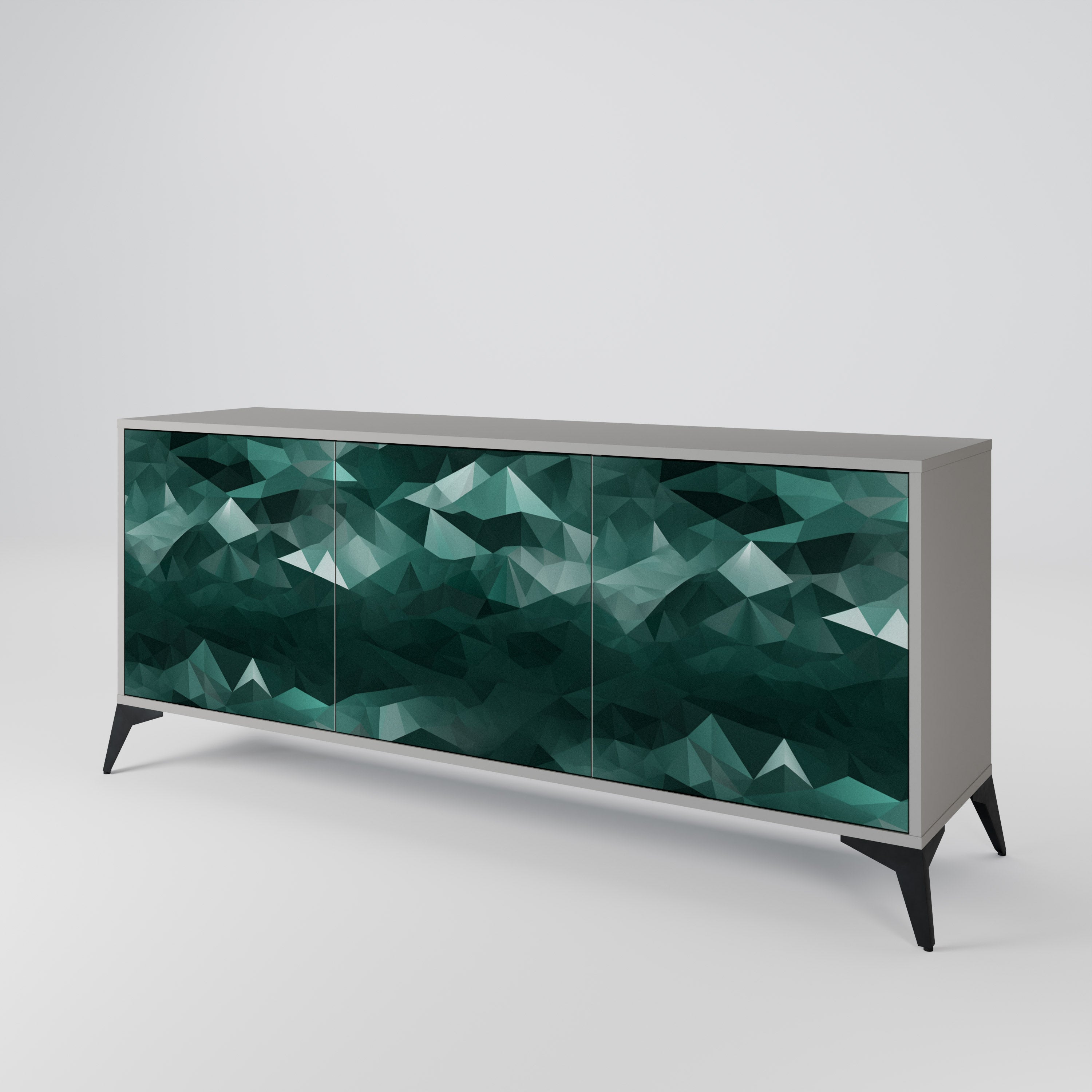 POLYGONAL FLOATING Komoda 3-drzwiowa korpus Szary