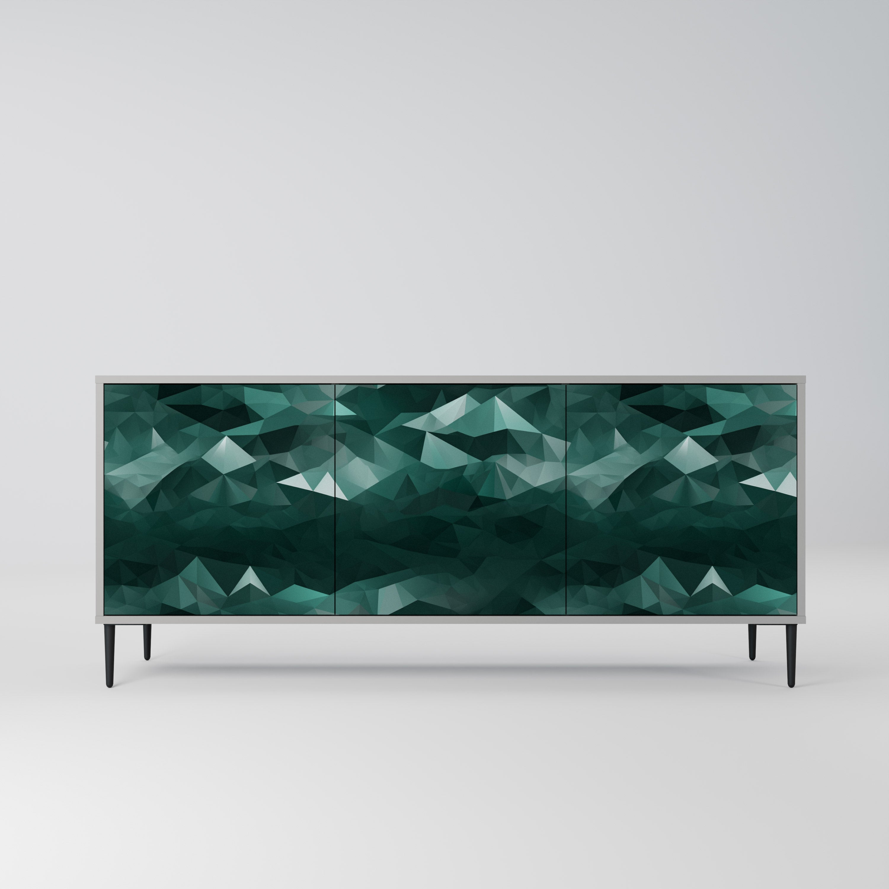 POLYGONAL FLOATING Komoda 3-drzwiowa korpus Szary