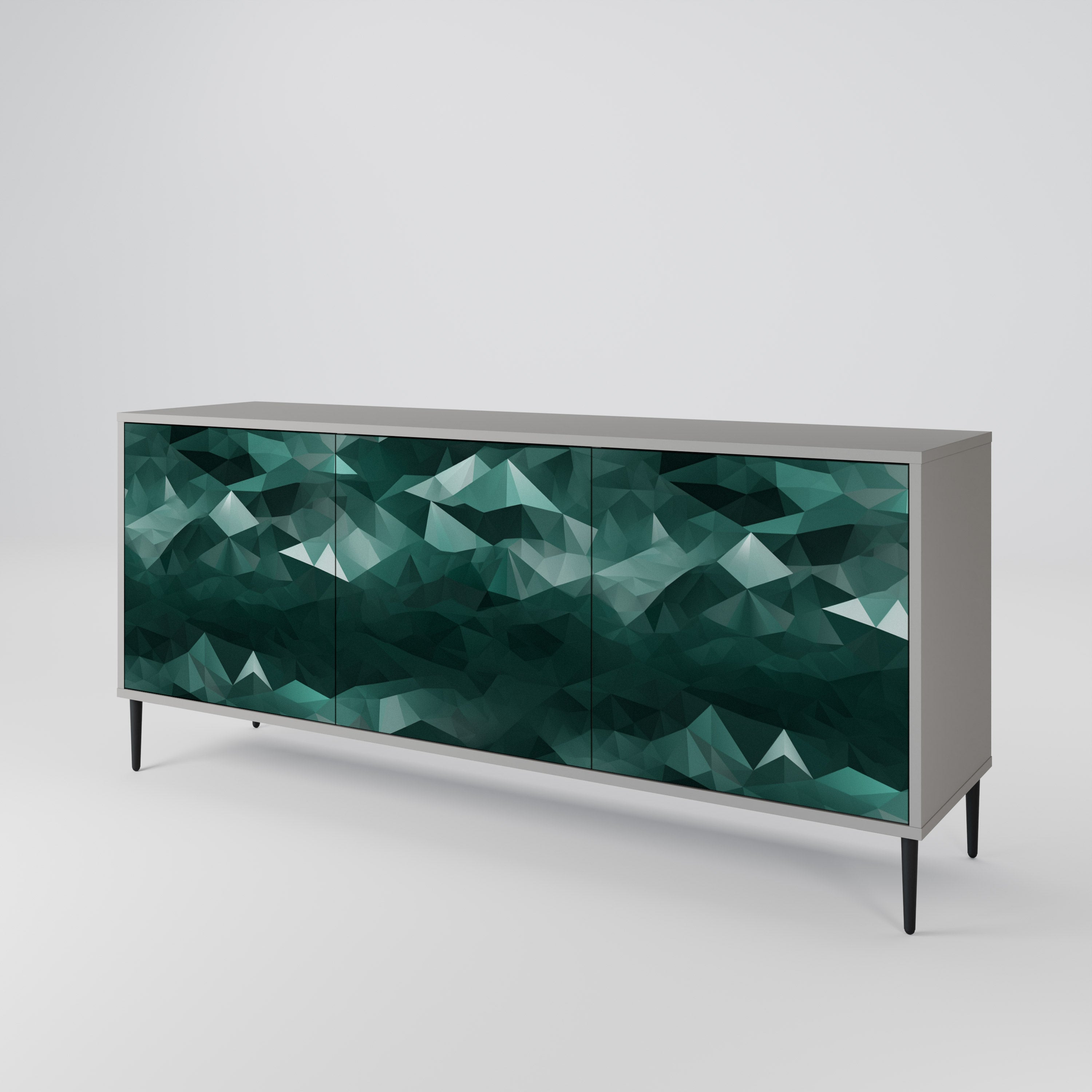 POLYGONAL FLOATING Komoda 3-drzwiowa korpus Szary