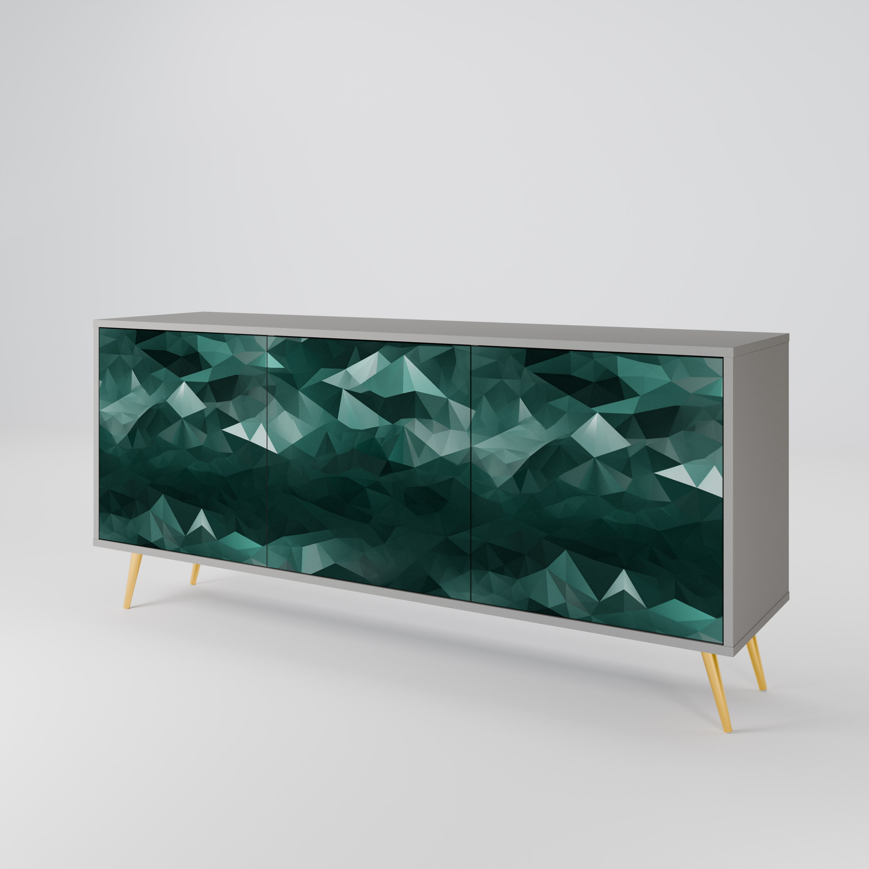 POLYGONAL FLOATING Komoda 3-drzwiowa korpus Szary