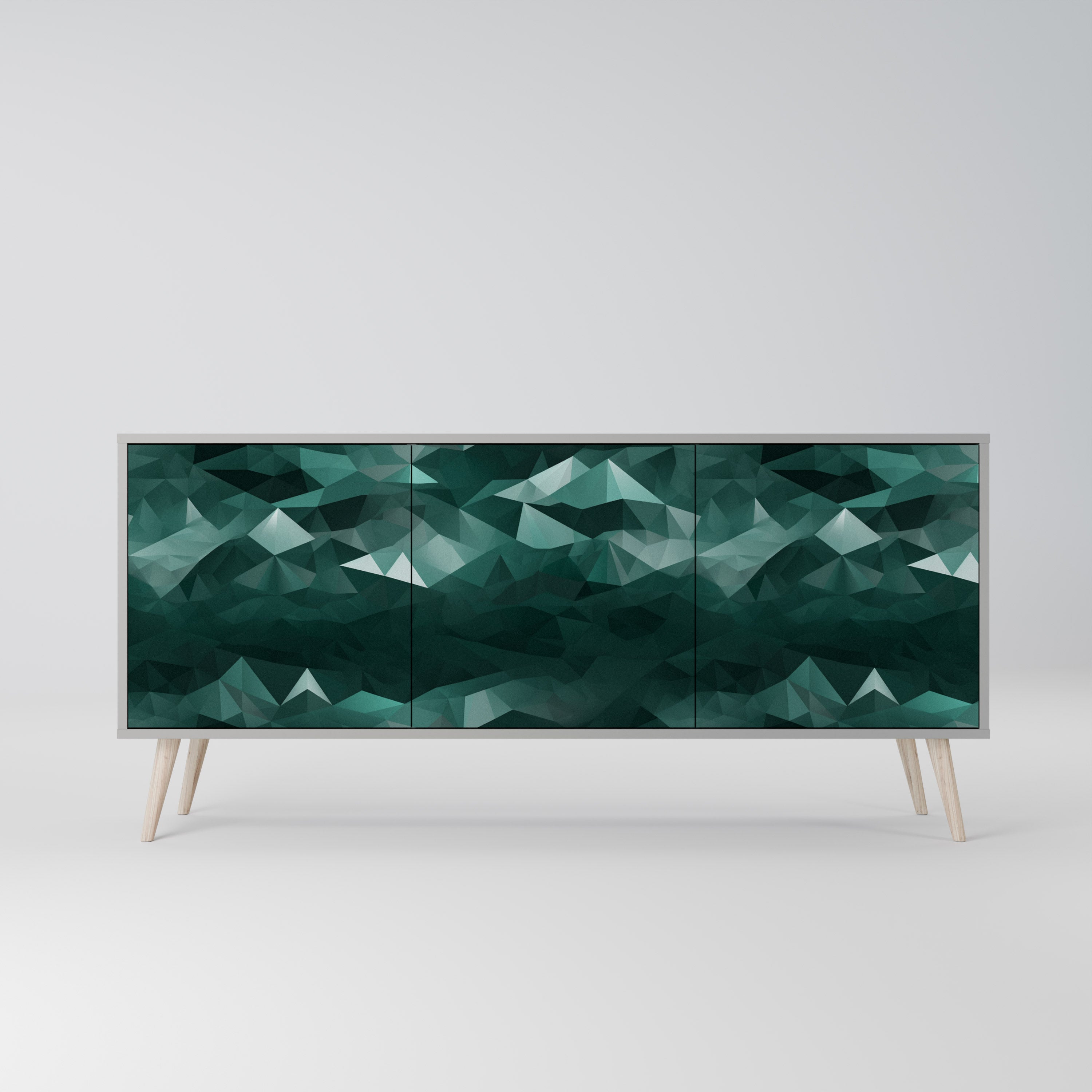 POLYGONAL FLOATING Komoda 3-drzwiowa korpus Szary