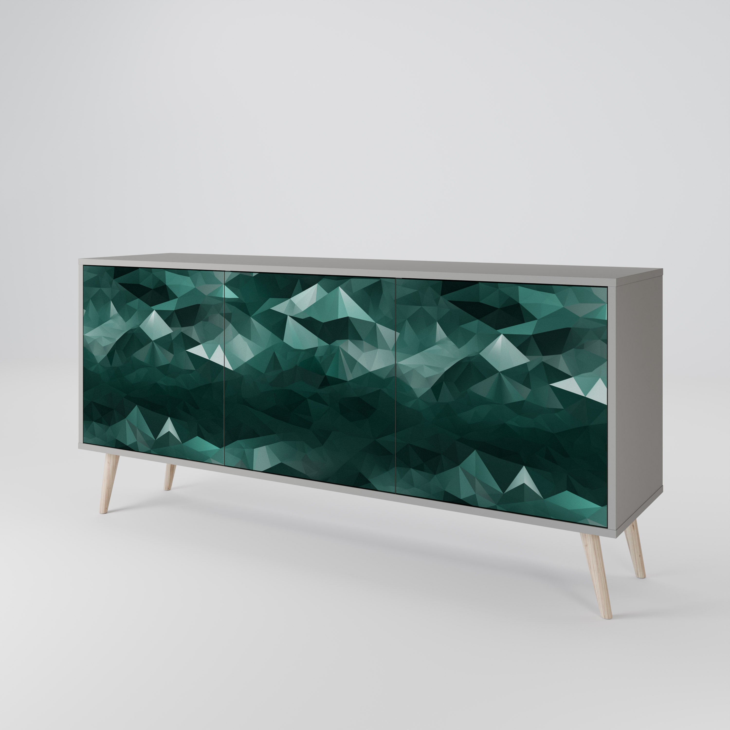 POLYGONAL FLOATING Komoda 3-drzwiowa korpus Szary