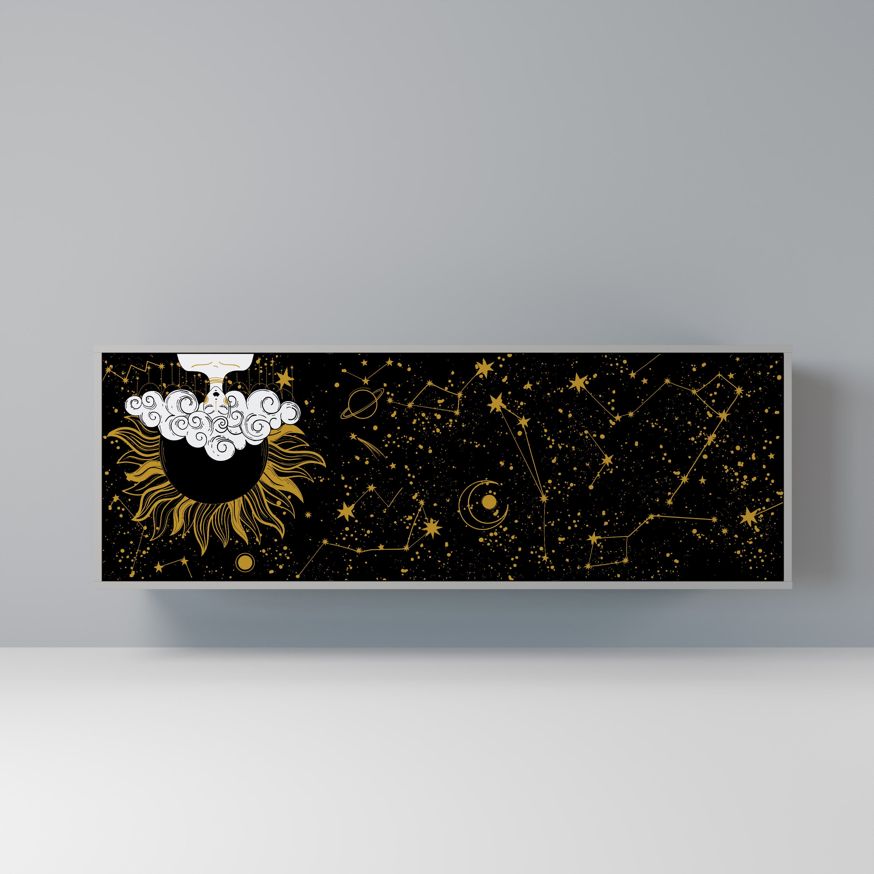 STELLAR CONSTELLATIONS Komoda 3-drzwiowa korpus Szary