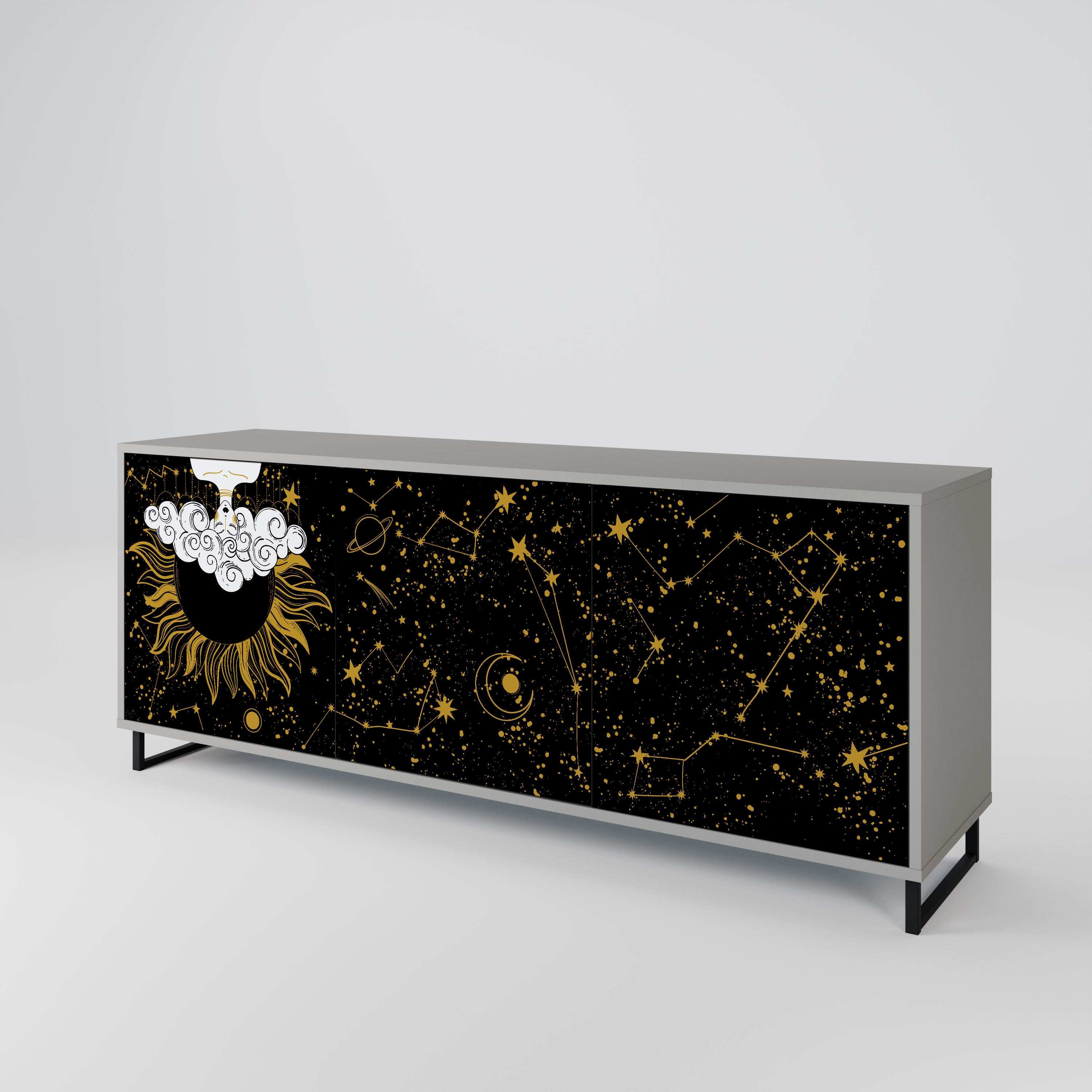 STELLAR CONSTELLATIONS Komoda 3-drzwiowa korpus Szary