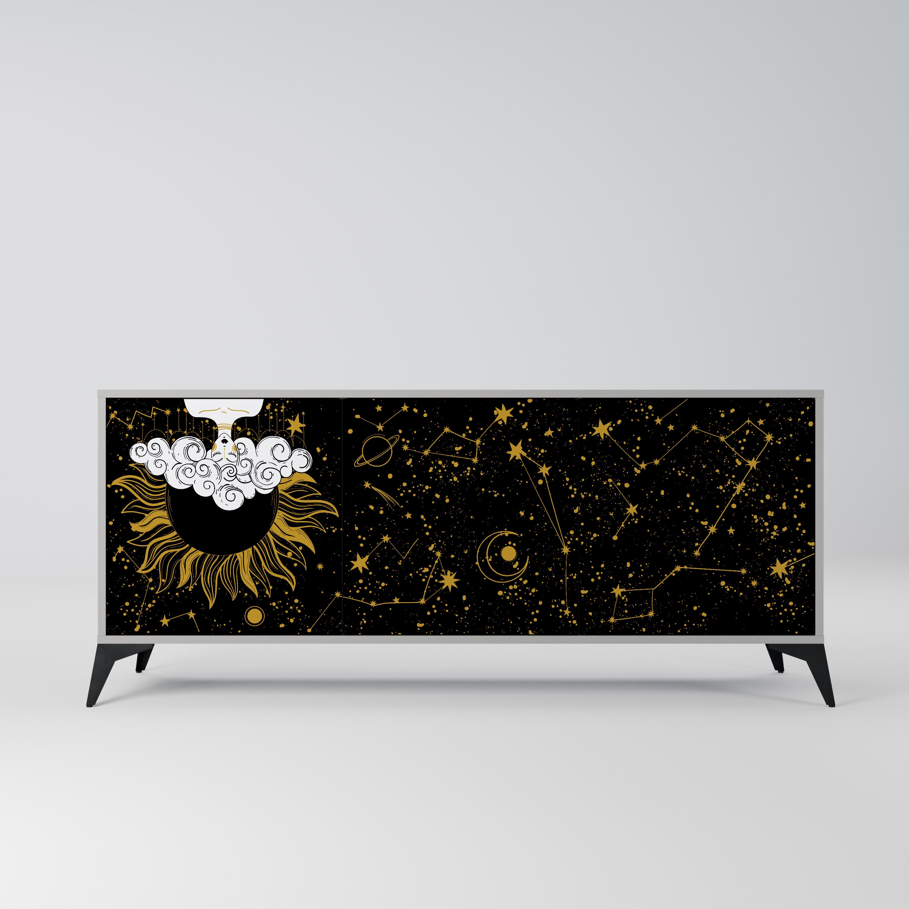 STELLAR CONSTELLATIONS Komoda 3-drzwiowa korpus Szary