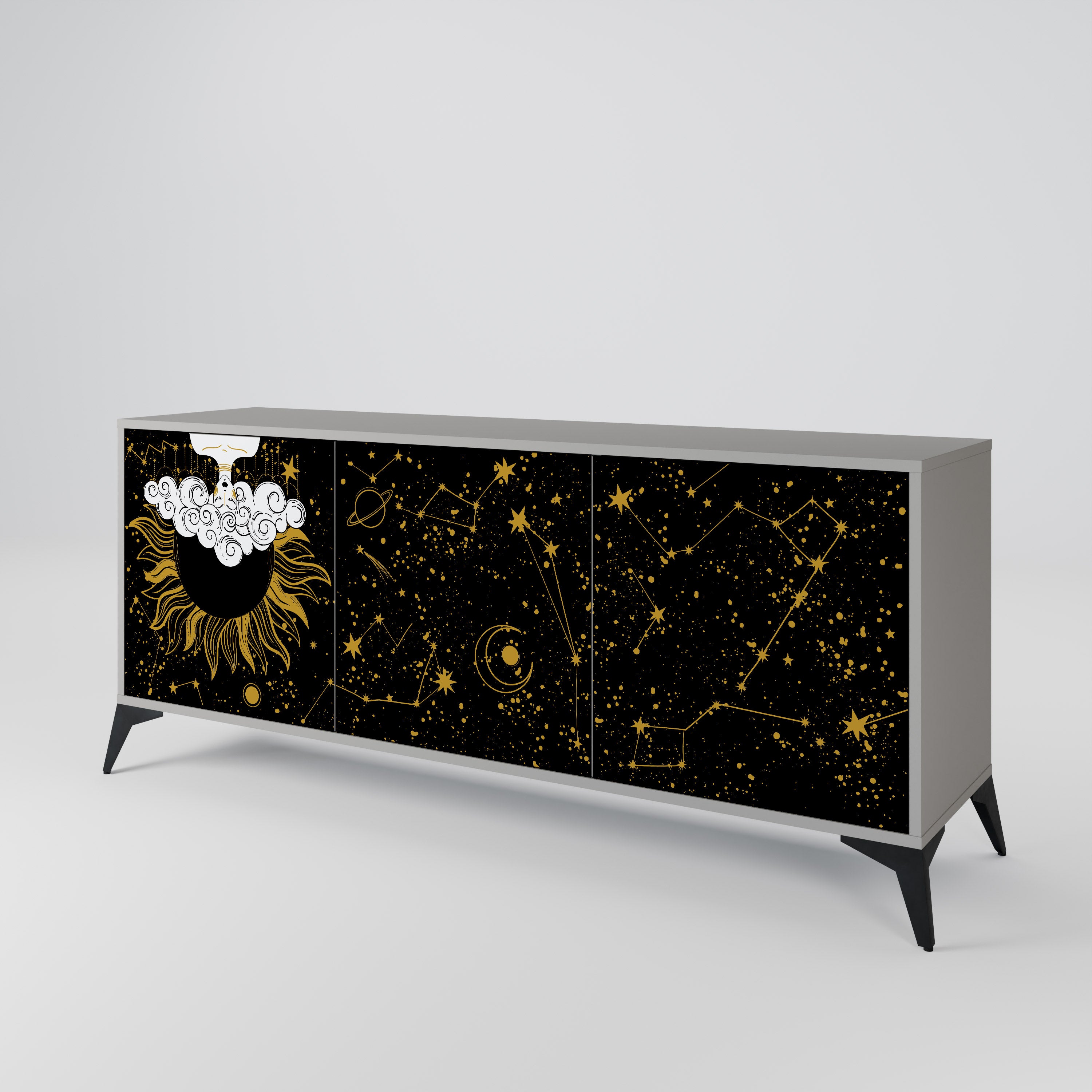 STELLAR CONSTELLATIONS Komoda 3-drzwiowa korpus Szary